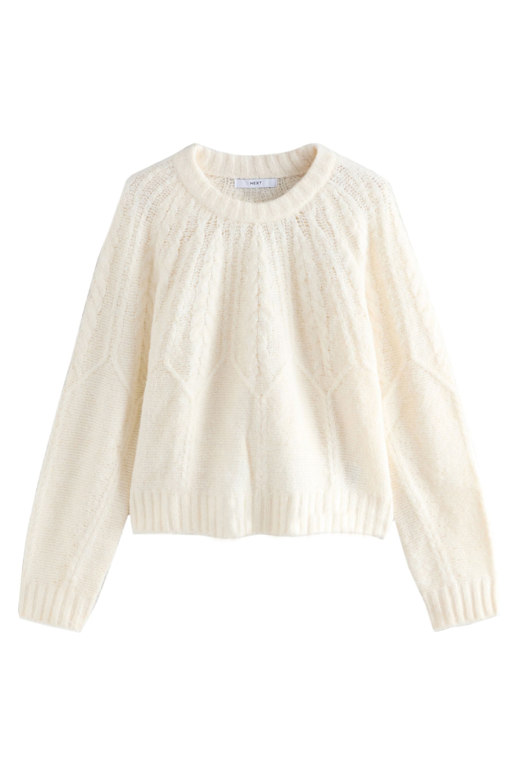Next Rundhalspullover Pullover mit Zopfstrickmuster, Rundhalsausschnitt (1- günstig online kaufen