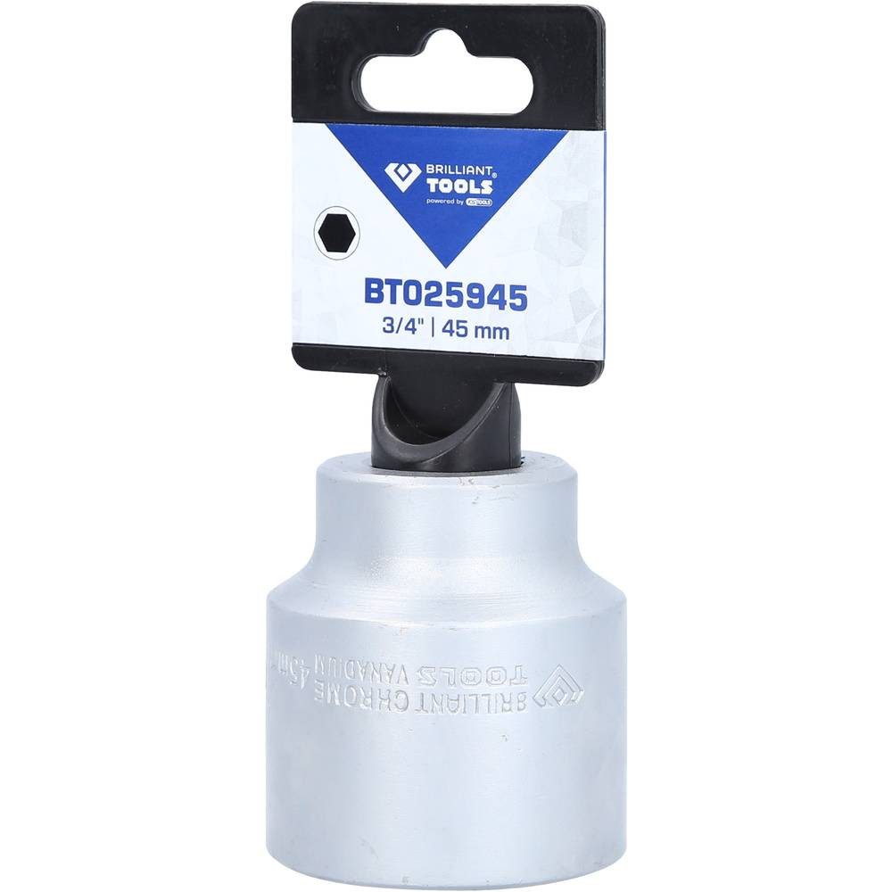 Brilliant Tools Steckschlüssel 3/4″ Sechskant-Stecknuss, 45 mm BT025945