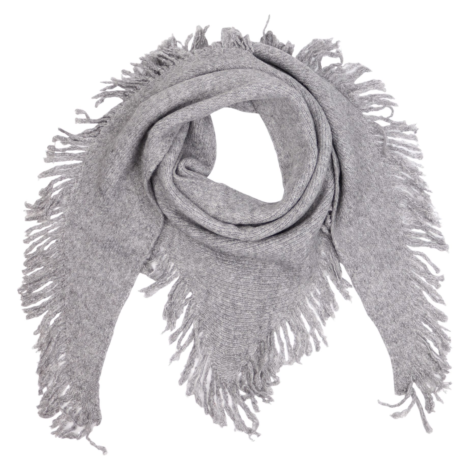 MIRROSI Strickponcho Damen Poncho Cape Dreieckstuch 2 in 1 mit Fransen günstig online kaufen