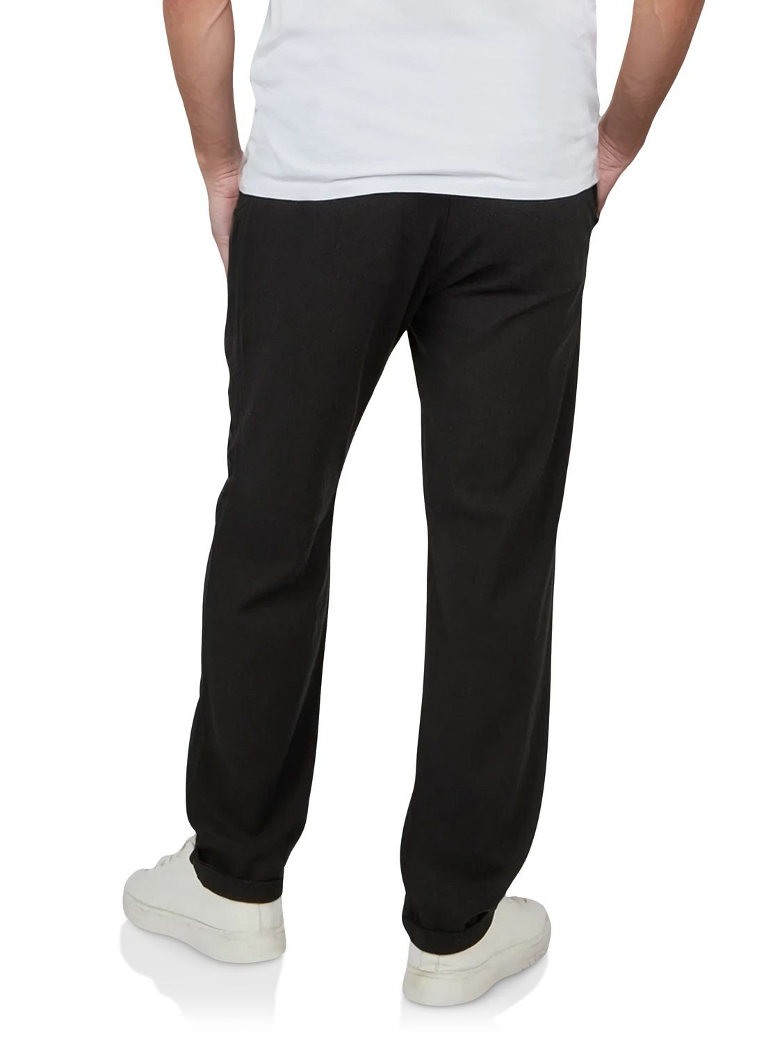riverso Chinohose Herren Freizeithose RIVMarco Regular Fit Hose mit Leinenanteil und Zugbandverschluss