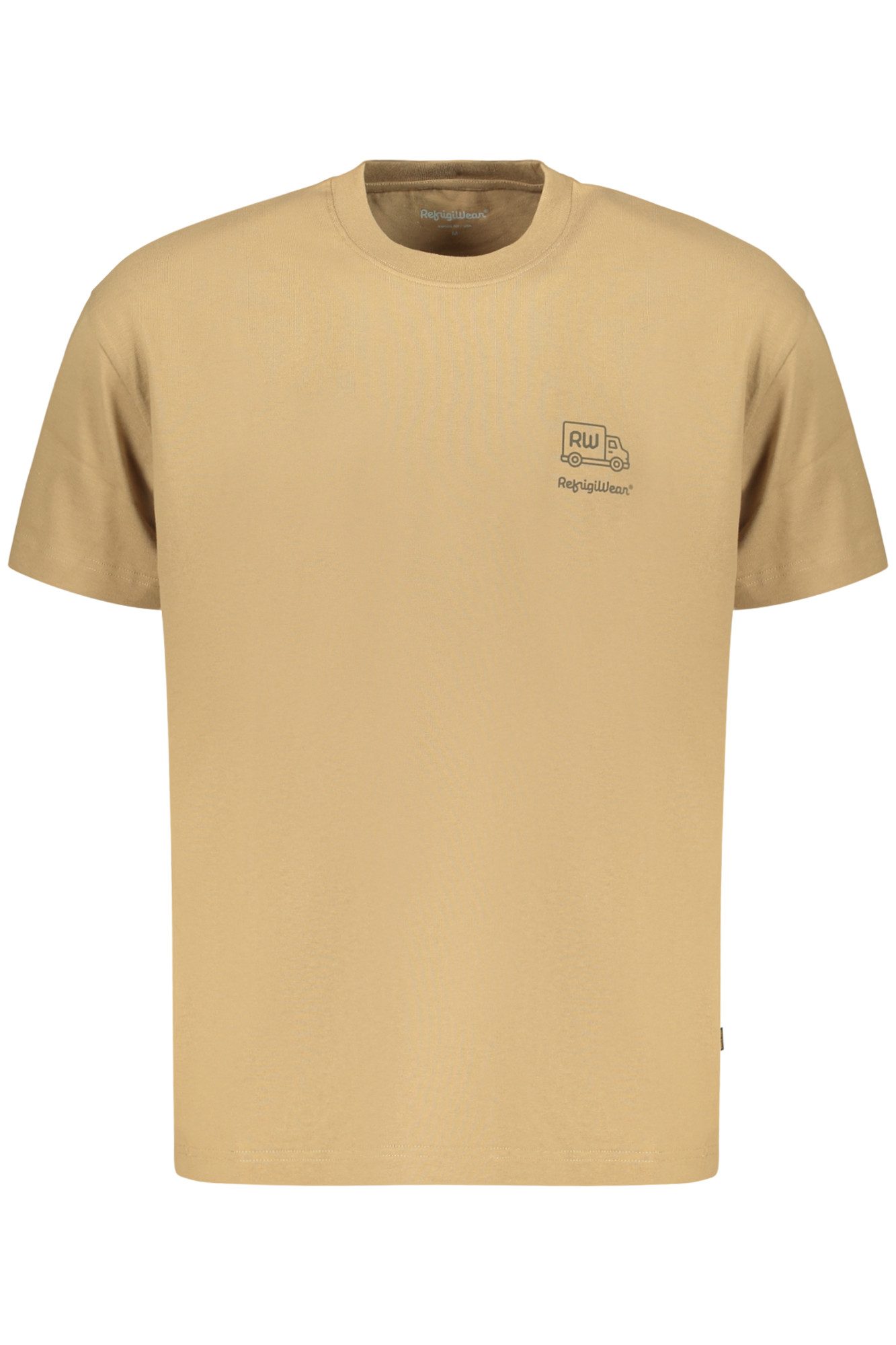 RefrigiWear T-Shirt Herren Kurzarm T-Shirt Braun mit Print und