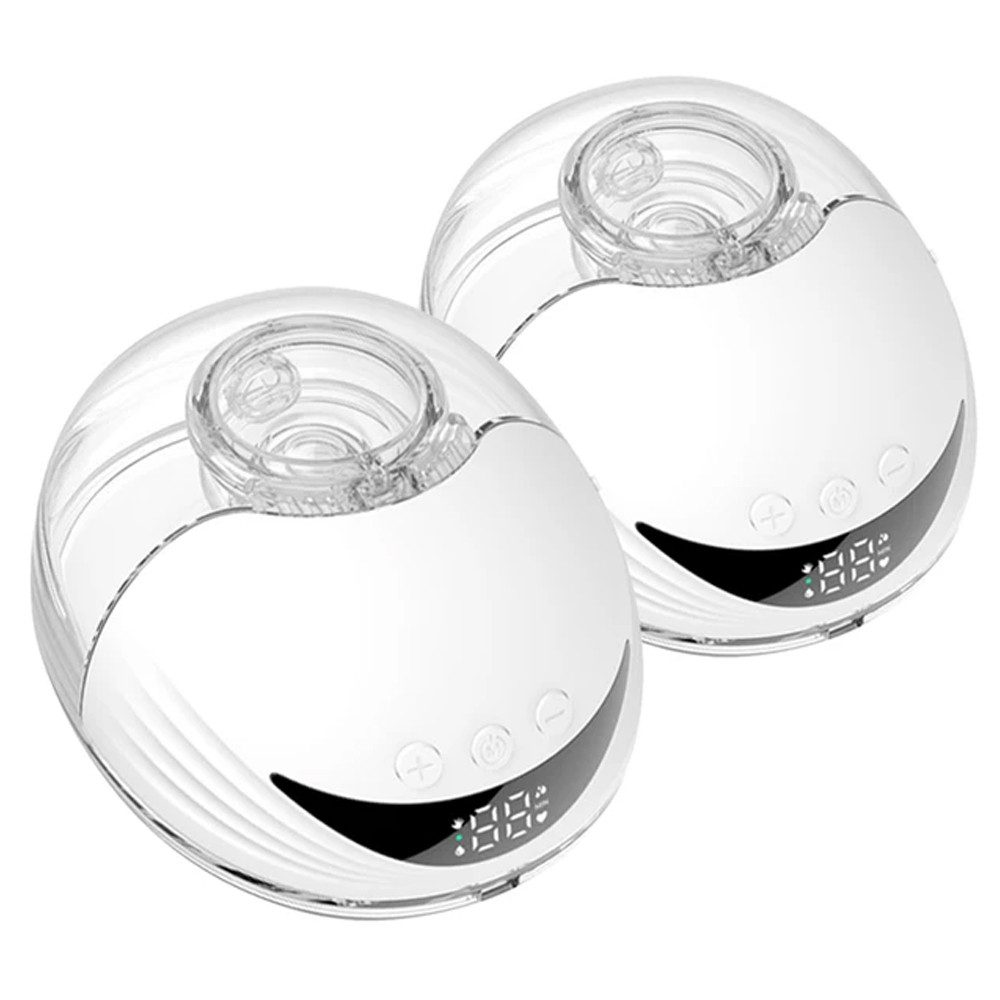 Milchbehälter Tragbar Freihändige Saugflasche mit LED-Anzeige Set, Leise, (2er-Pack)