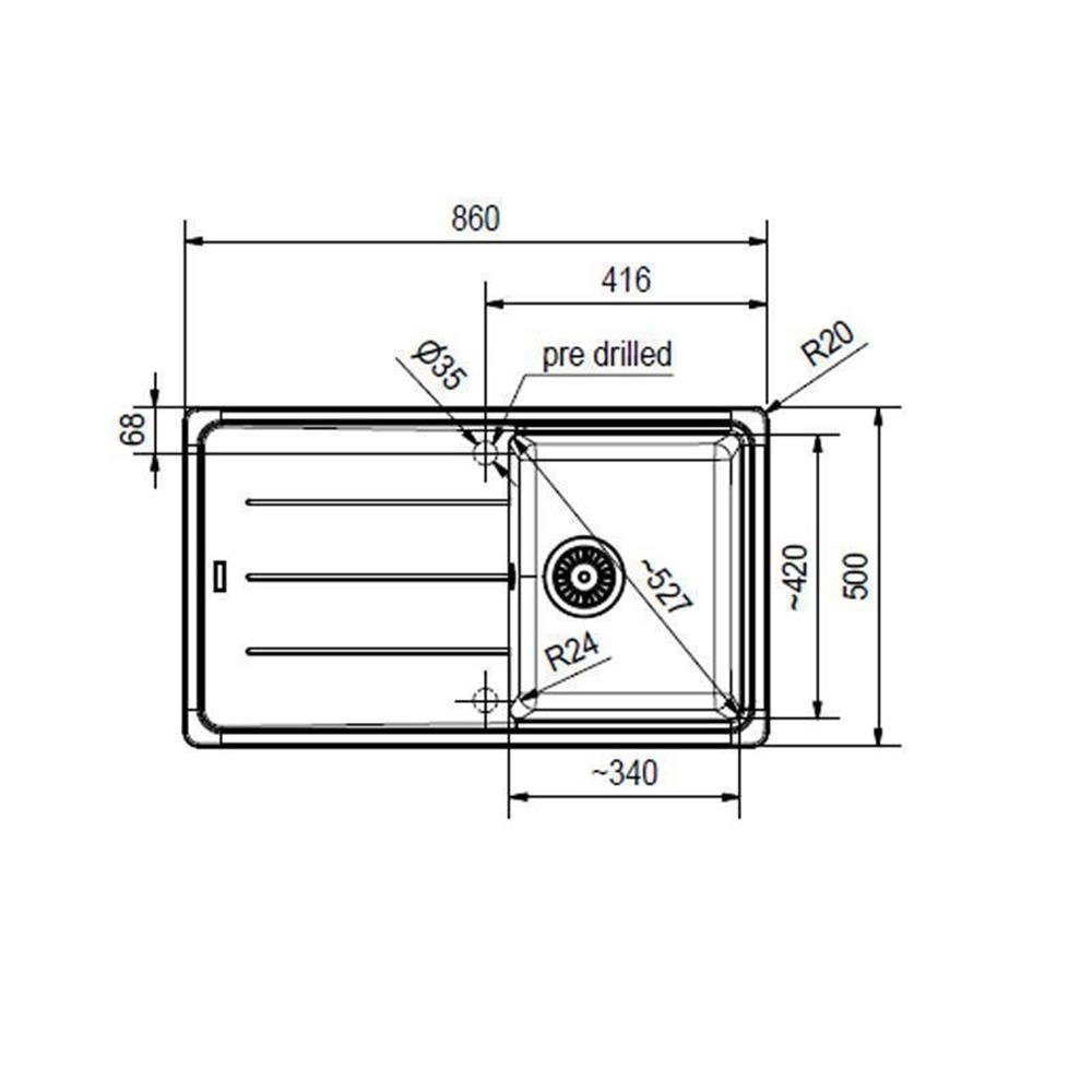 FRANKE Granitspüle Basis BFG 611-86 Fragranit+, 86/500 cm