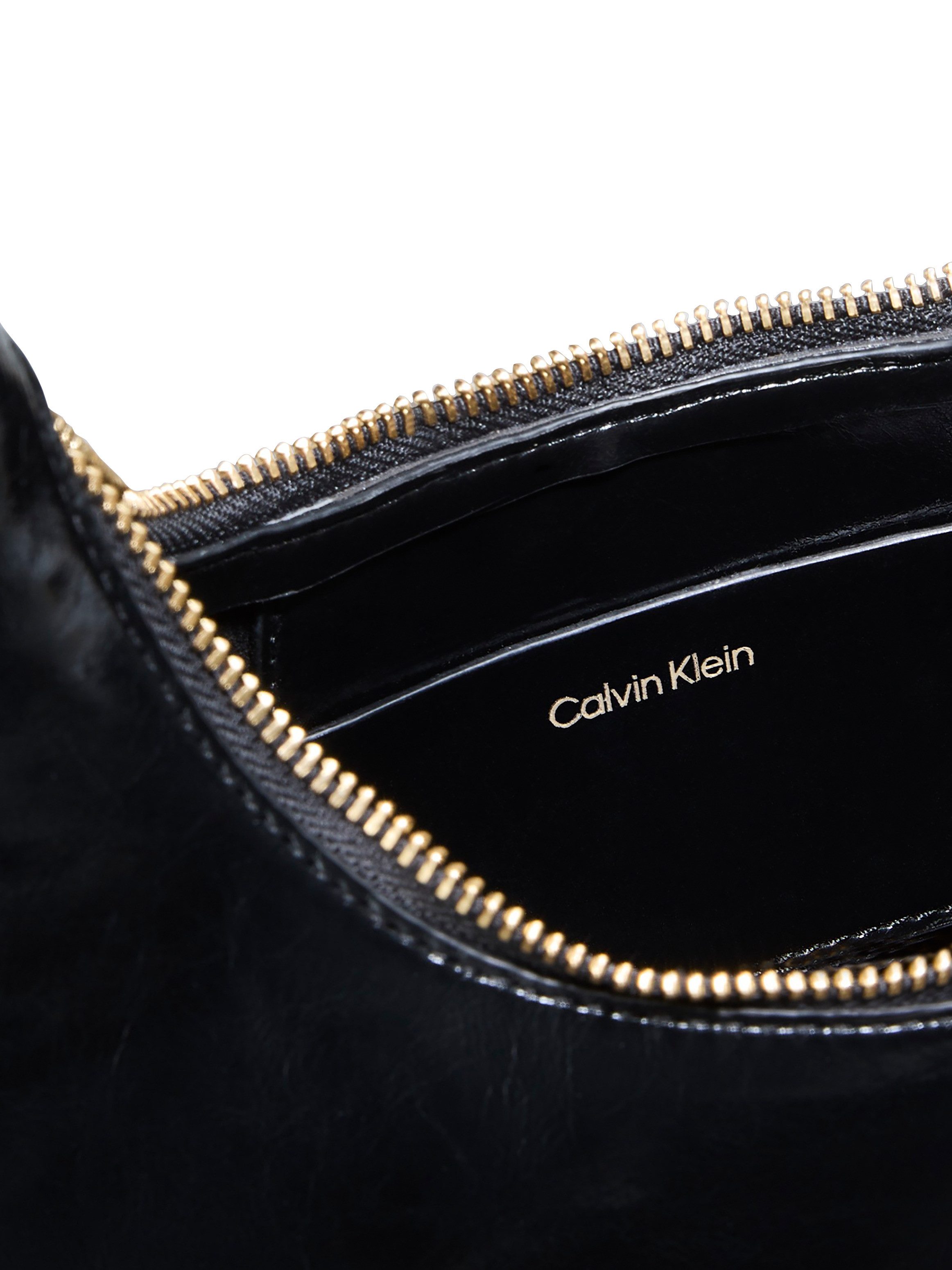 Calvin Klein Schultertasche FOIL LOGO GLOSSY CONV SHOULDER B, Damen Handtasche, Umängetasche mit Reißverschluss