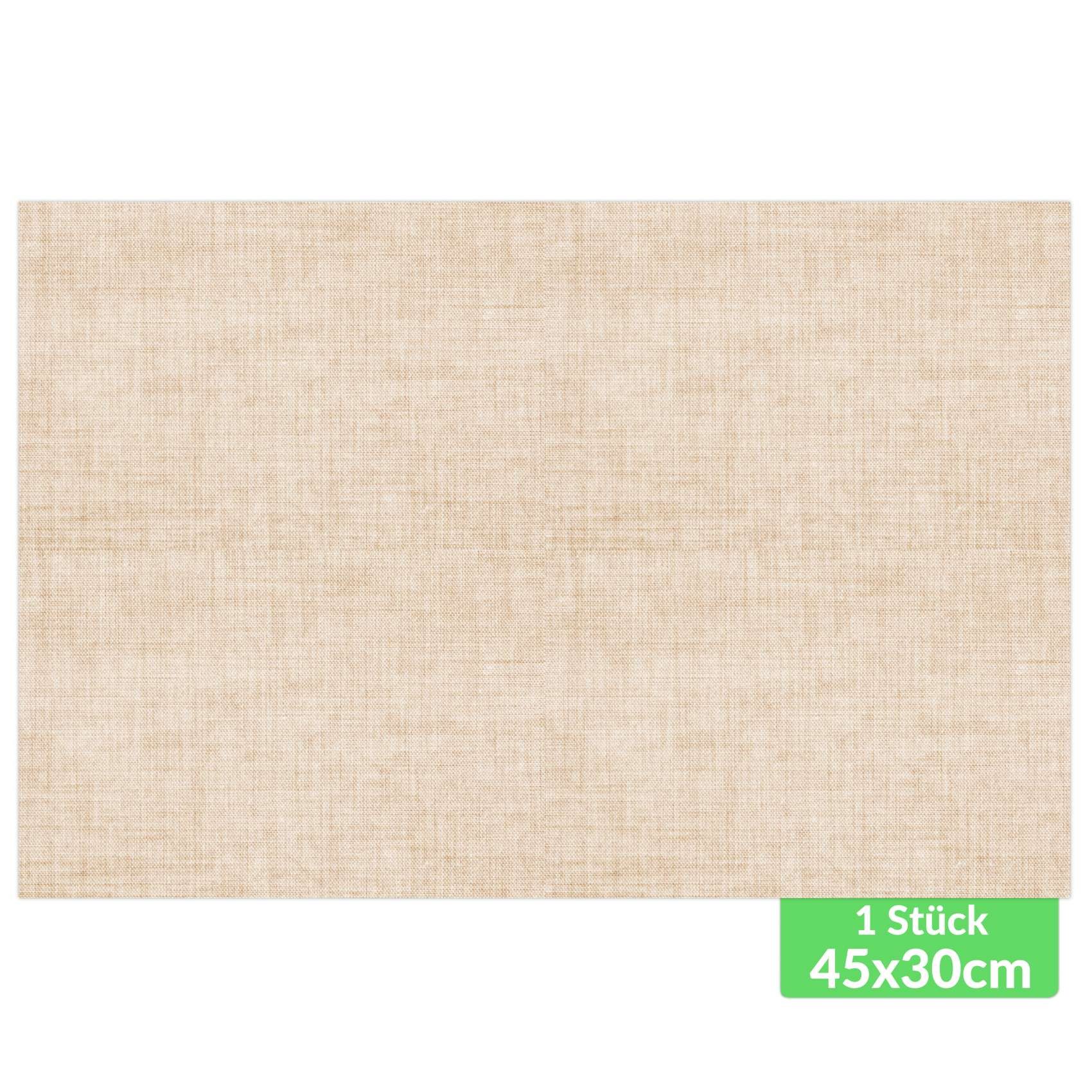 ANRO Platzset DEIN Platzdeckchen Servierdeckchen Soft Tischset Tellerunterleger, (Einzelstück, 1-St., einzelverpackt), Glatt, leichte Narbung 45x30cm Uni Leinen