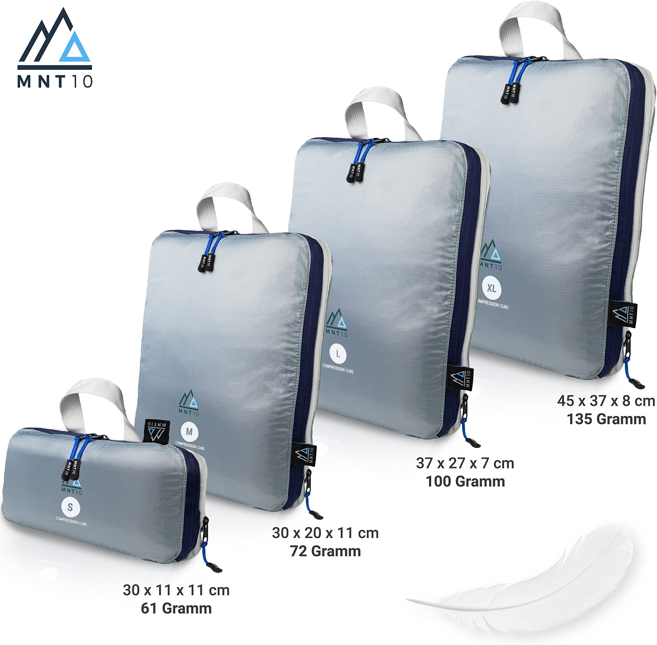leichte Packwürfel Packtaschen I Kofferorganizer Kompression für Kompressionsbeutel, MNT10 als Taschenorganizer Packtaschen wasserdichte mit Organizer Rucksack