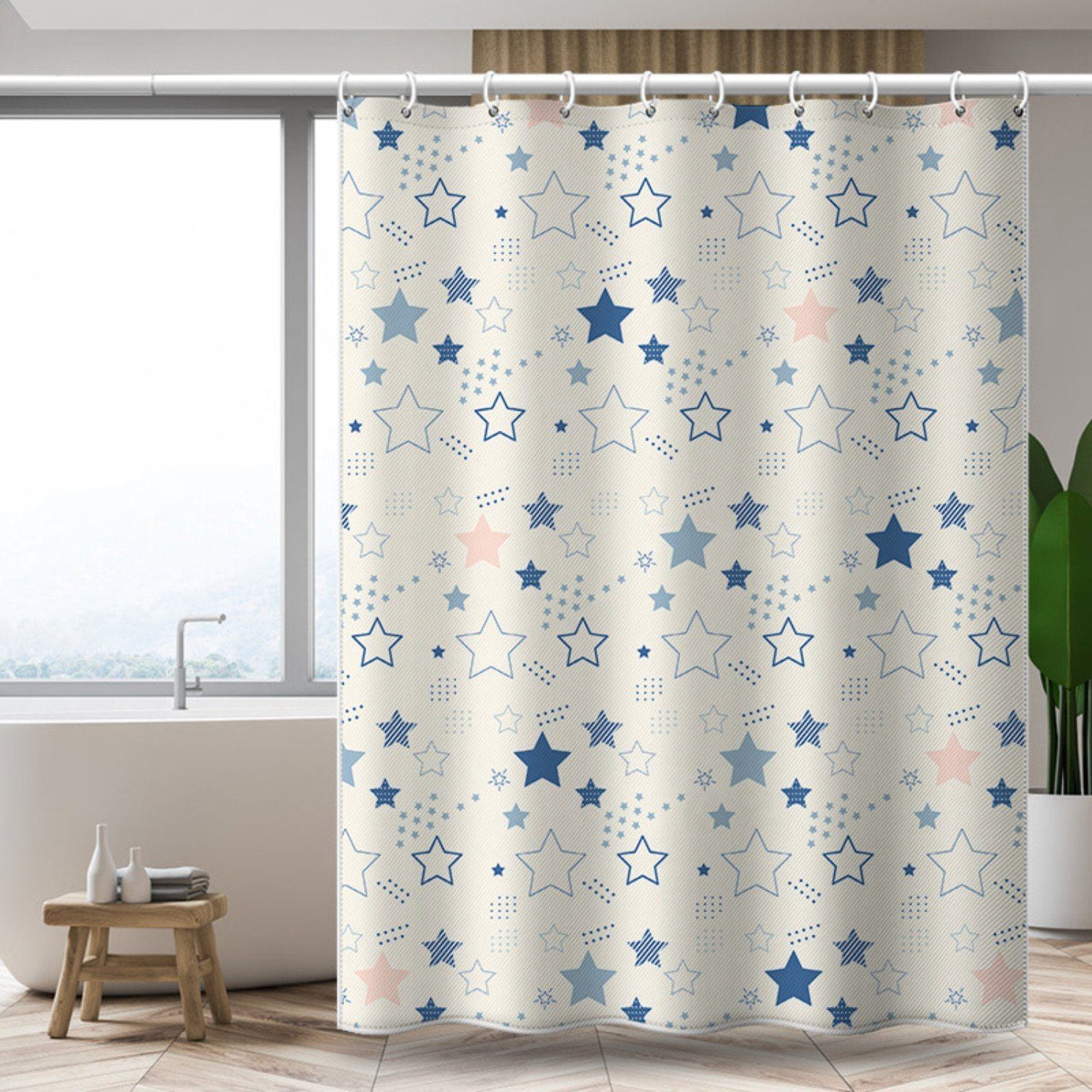 BYSURE Duschvorhang Breite 120 cm, Sterne günstig online kaufen