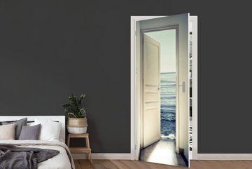 MuchoWow Türtapete Tür - Meer - Abstrakt - Wasser, Matt, bedruckt, (1 St), Fototapete für Tür, Türaufkleber, 75x205 cm