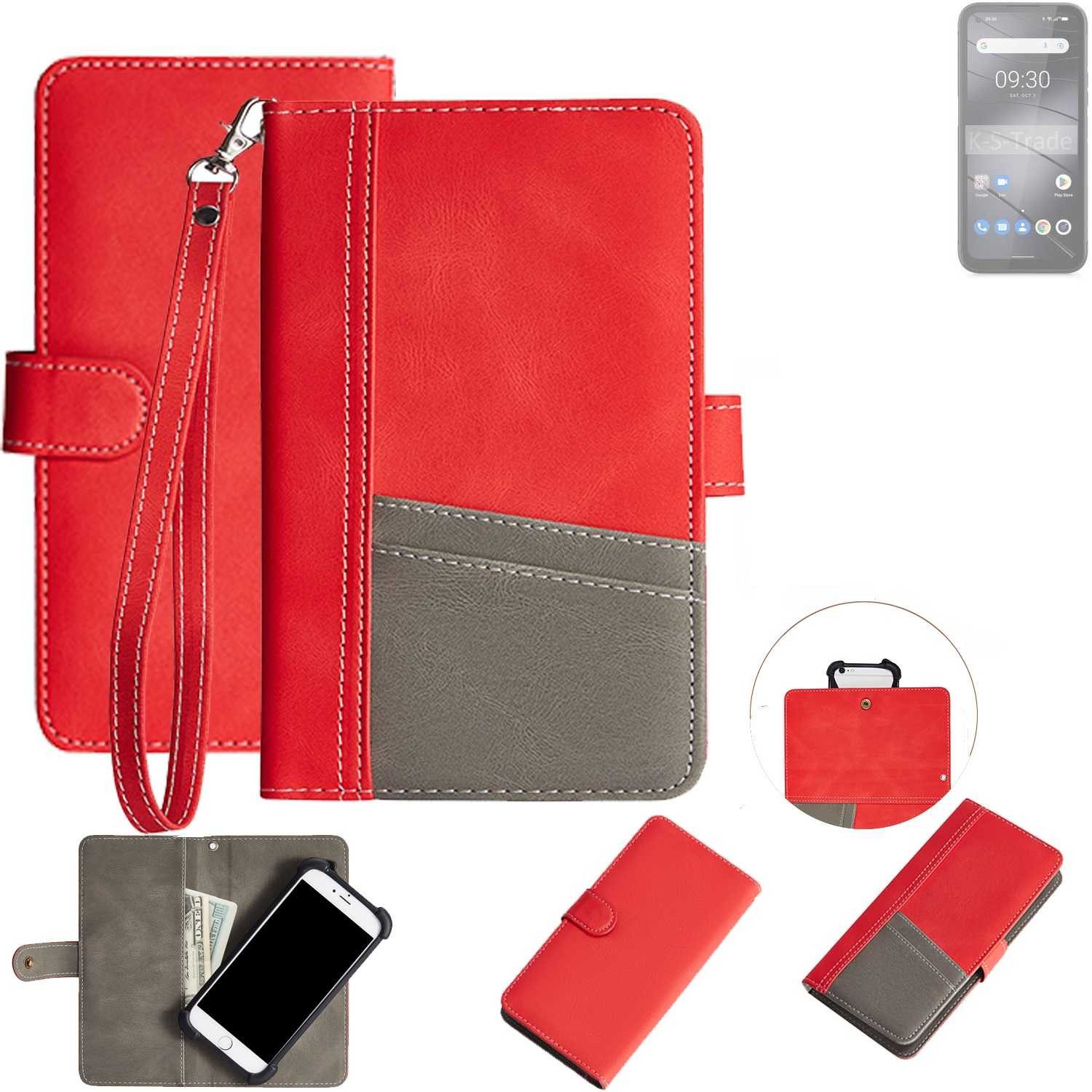 K-S-Trade Handyhülle für Gigaset GX6 Pro, Handy Schutzhülle Hülle Portemonnee Brieftasche Klapphülle