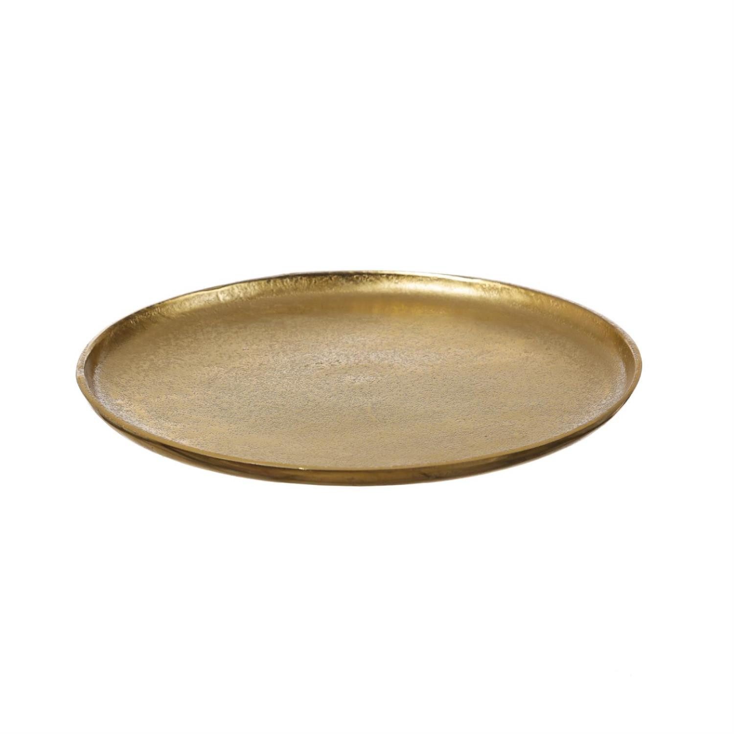 MARELIDA Dekoteller Dekoschale Dekotablett Kerzenteller Aluminium rund D: 20cm gold
