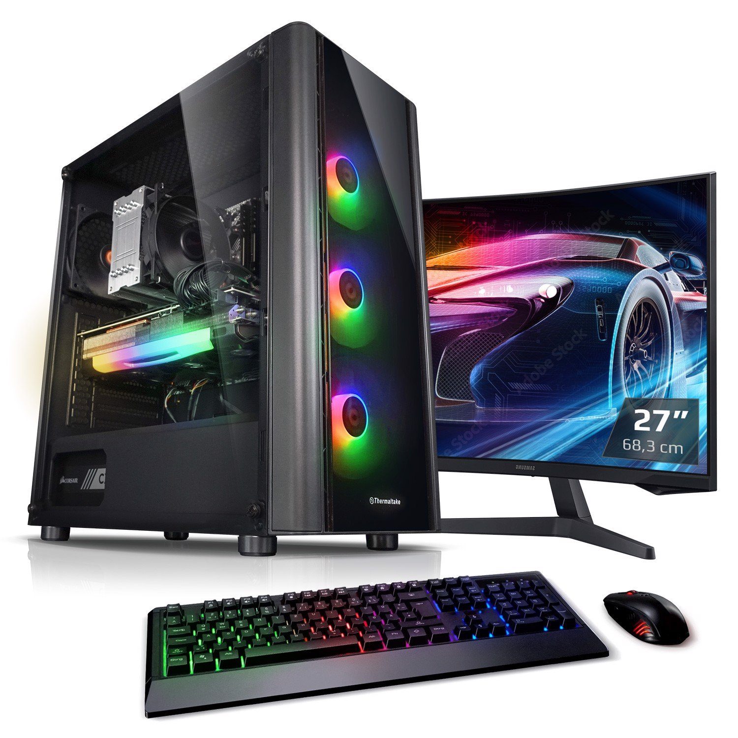 Kiebel Lightning 12 GamingPCKomplettsystem (27", Intel Core i7 Intel Core i712700F, RTX 3070