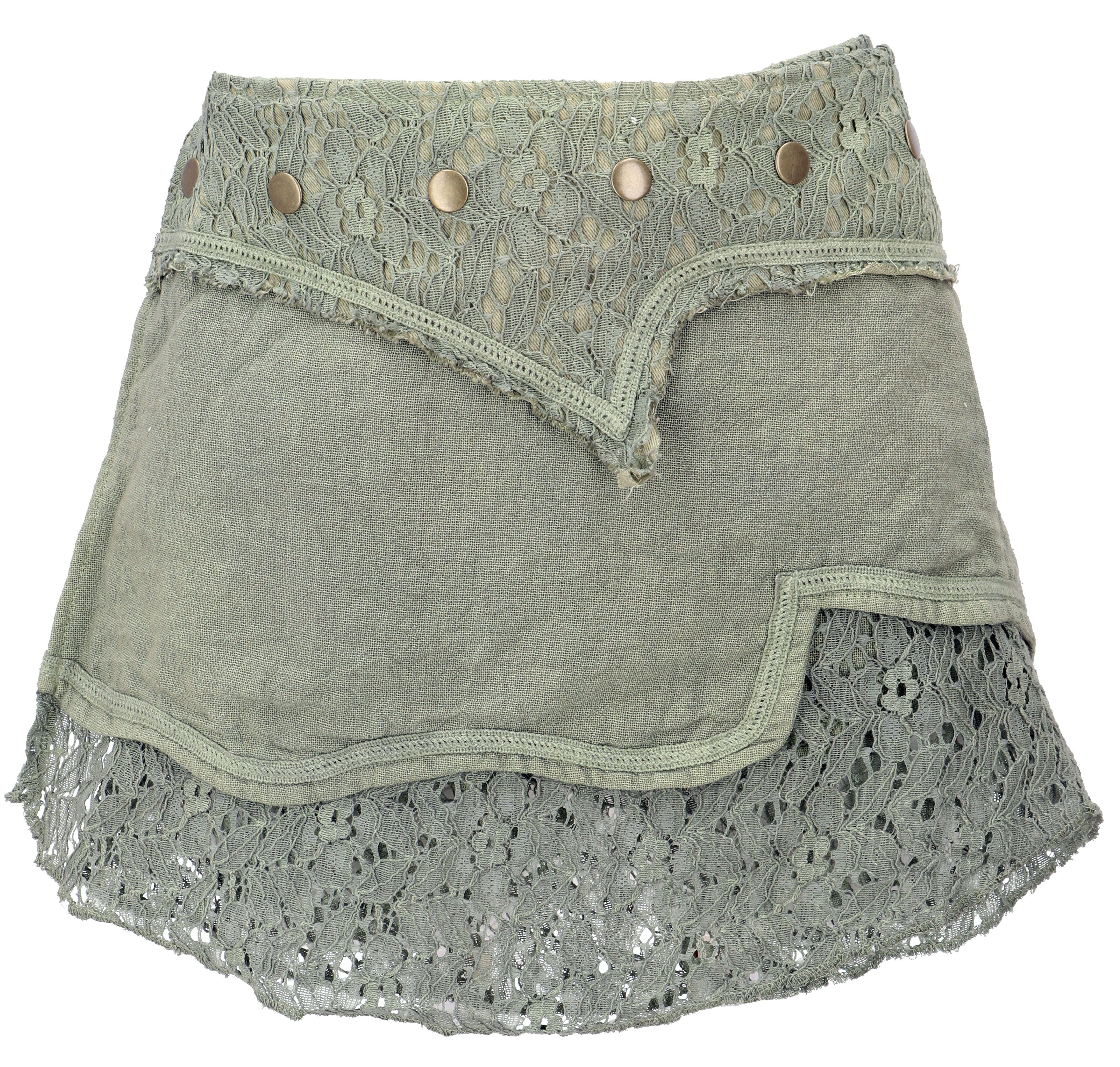 Guru-Shop Minirock Natürlicher Goa Sommerrock, Ethno Wickelrock.. alternati günstig online kaufen