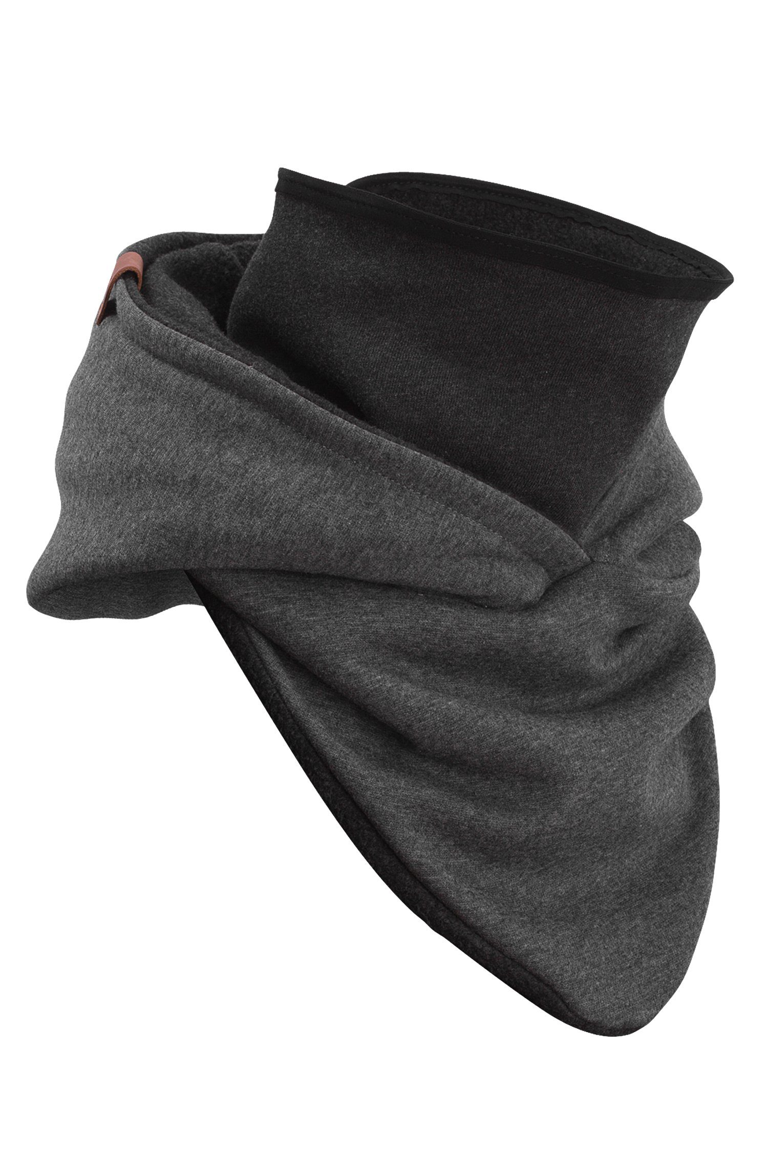 Manufaktur13 Schal Hooded Loop - Kapuzenschal, Schal aus Alpenfleece, mit integriertem Windbreaker Dark Rough