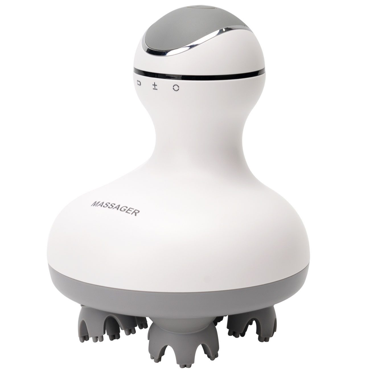 Casativo Massagegerät Kopf- & Körper-Massagegerät 4 Massageköpfe Mobil Akku ölbeständig IPX7, bis zu 2,5 Std. Laufzeit/3D- Ganzkörpermassagegerät 4 Silikon-Köpfe