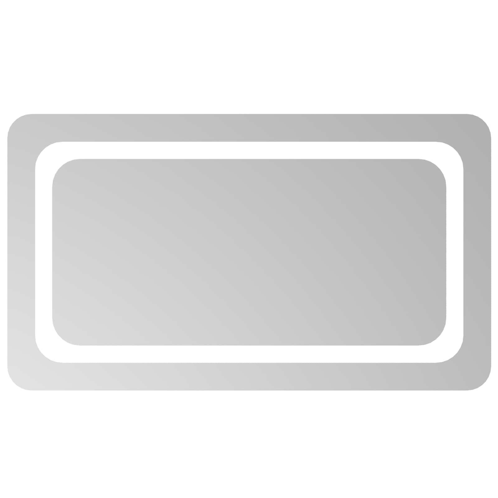 vidaXL Duschablage LED-Badezimmerspiegel Transparent 70 x 40 cm Gehärtetes Glas, 1-tlg.