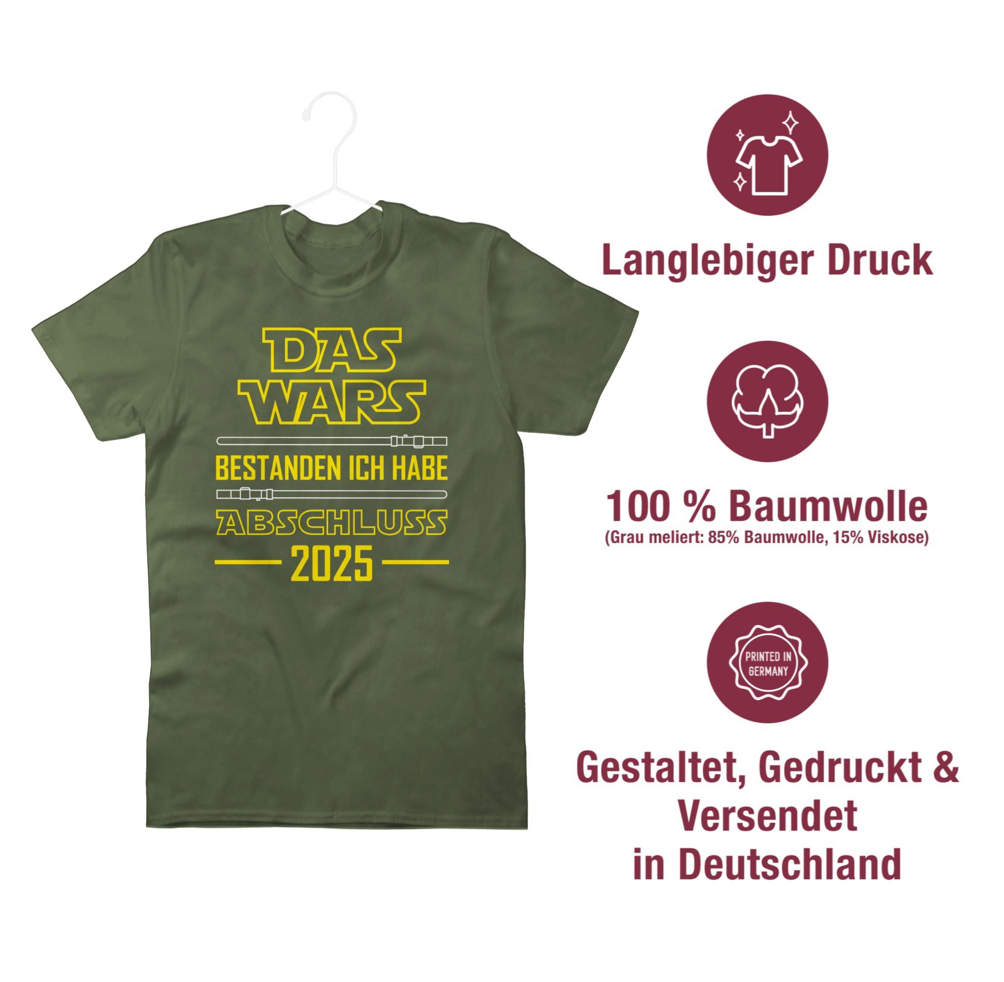 Shirtracer T-Shirt Das Wars bestanden ich habe Abi 2025 Abitur & Abschluss 2025 Geschenk