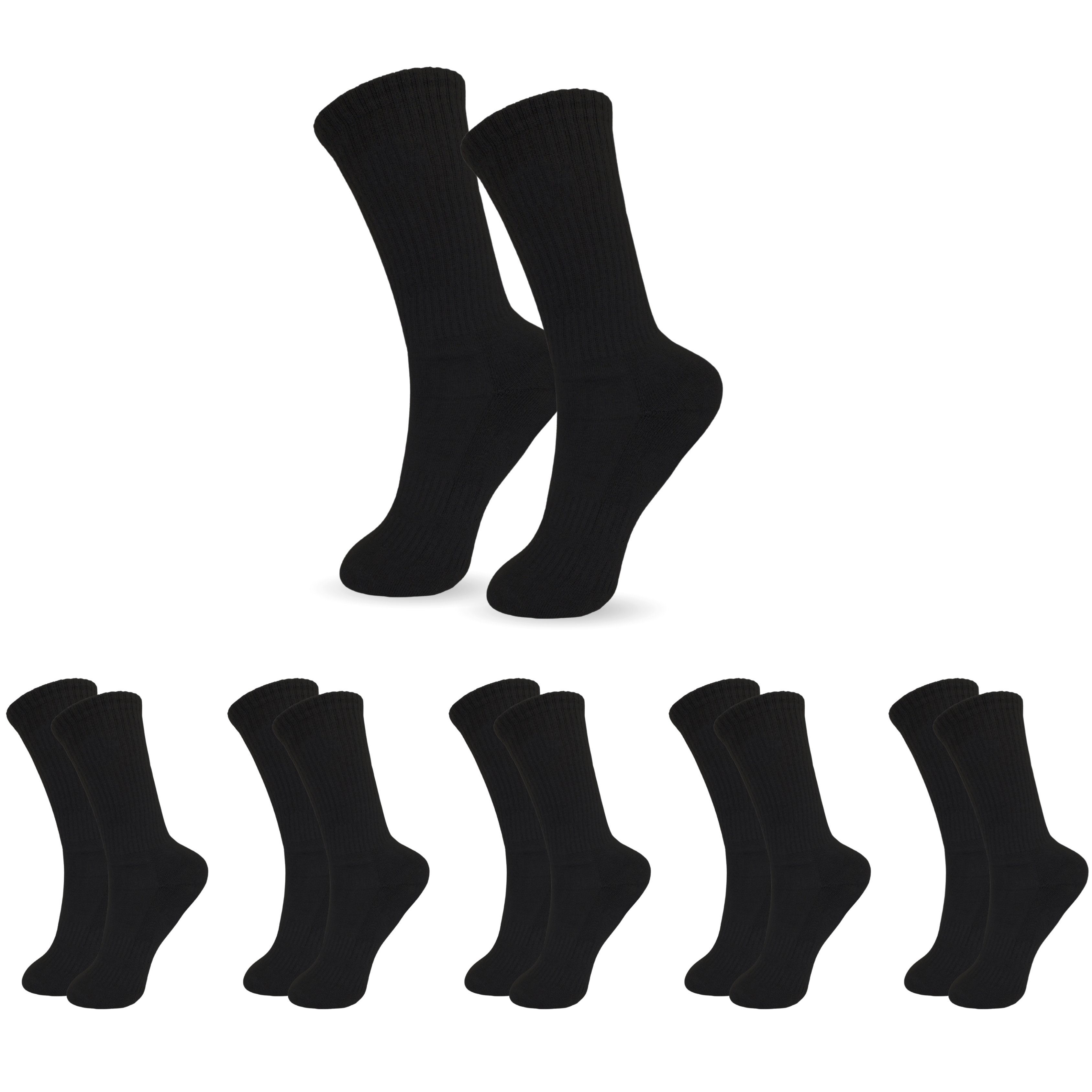 5-15er aus 5x Freizeit-Socken Baumwolle Funktion Atmungsaktive Naht, drückende SO.I Socken Sport (ohne & Lange Schwarz Damen Pack) Schwarz-5x Für Tennissocken Herren