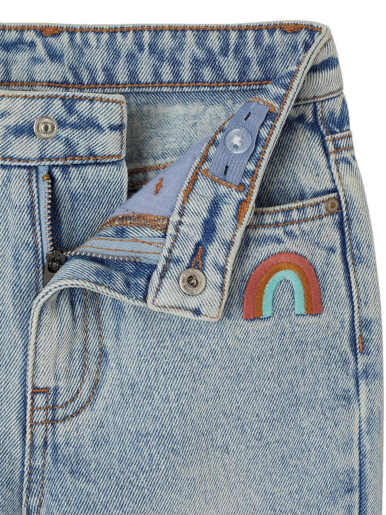 vertbaudet Mom-Jeans Mädchen Mom-Jeans mit Blumenstickerei mit Blumenstickerei – Bild 5 von 5