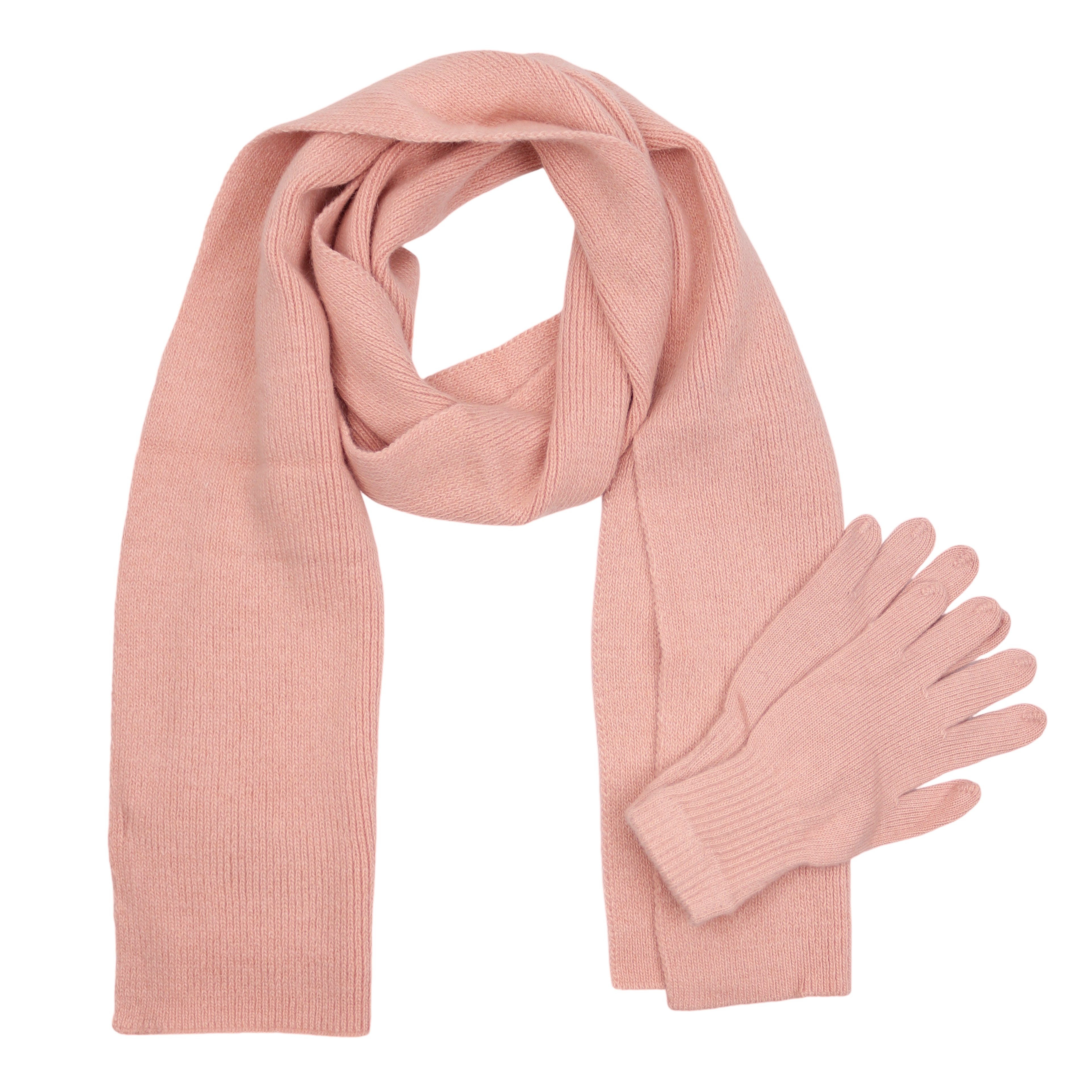 MIRROSI Strickschal Damen Schal Set mit Handschuhe 28x190cm, (1 Set (Schal + Handschuhe), Damen langes Halstuch mit Handschuhe