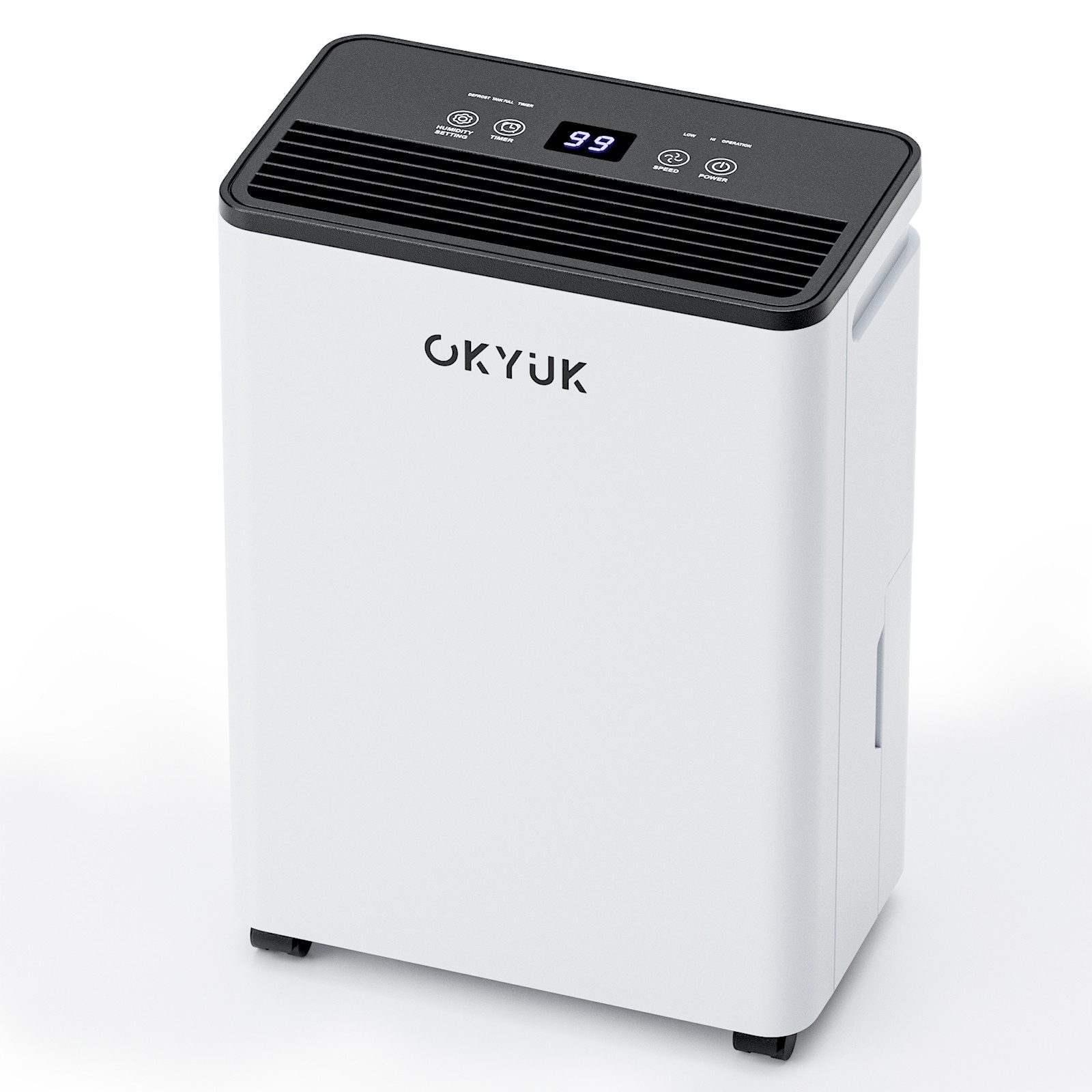 OKYUK Luftentfeuchter Luftentfeuchter 10L, leise, mit Abschaltung, für 75 m³ Räume, Tank 2,5 l