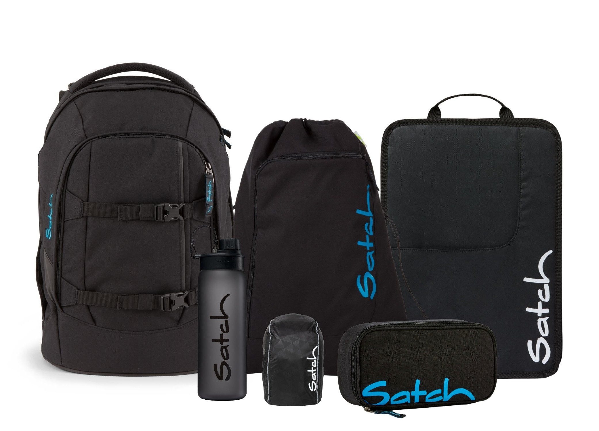 Schulranzen Schulrucksack-Set PACK Black Bounce 6-teilig, schwarz