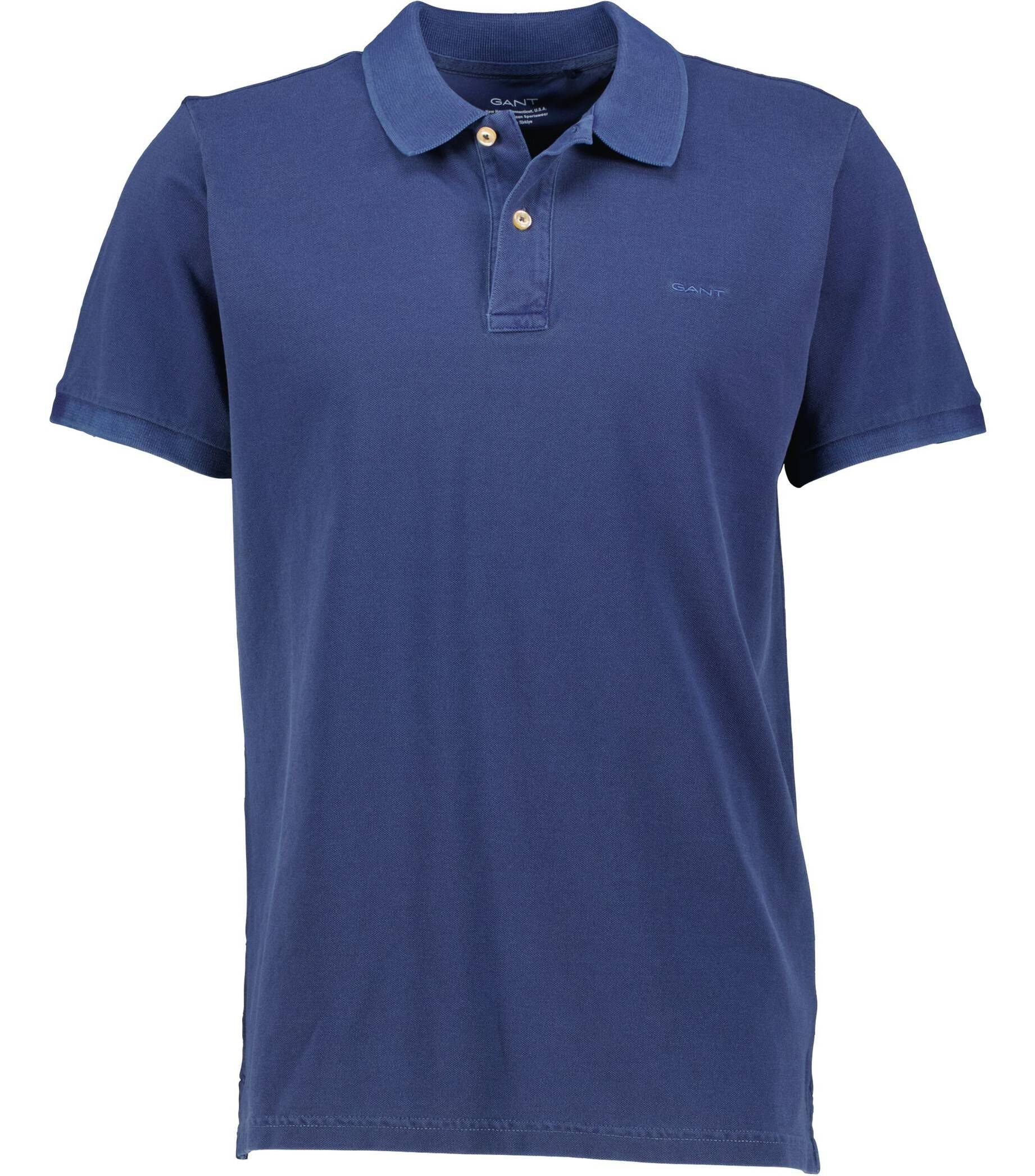 Poloshirt Herren Poloshirt SUNFADED (1-tlg) Fit PIQUE blau Gant Regular (51)