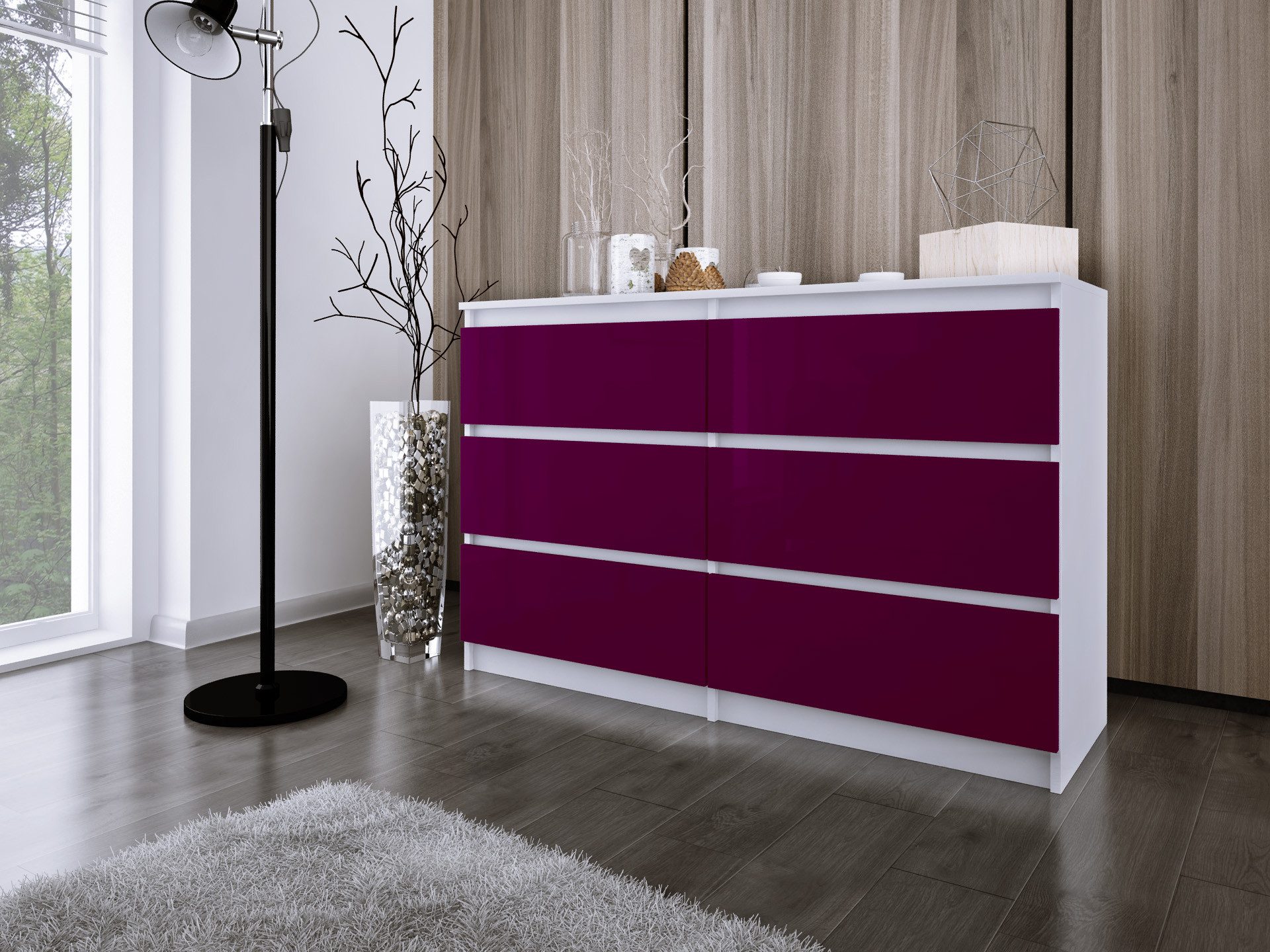 Faizee Möbel Schubkastenkommode Kommode ZOE 6 Schubladen - Modernes Design für Ihre Wohnräume