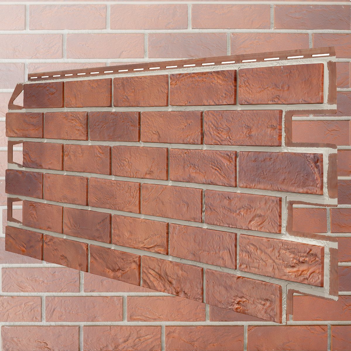 Modura Verkleidungspaneel ModuraWall Brick Platte 1130x44cm 10 St. 4,2 qm Klinker red, BxL: 44,00x112,50 cm, 0,50 qm, (Karton mit 10 Platten, 4,20 qm) Wandverkleidung mit 3-D-Effekt, problemlose Montage, Klinkeroptik