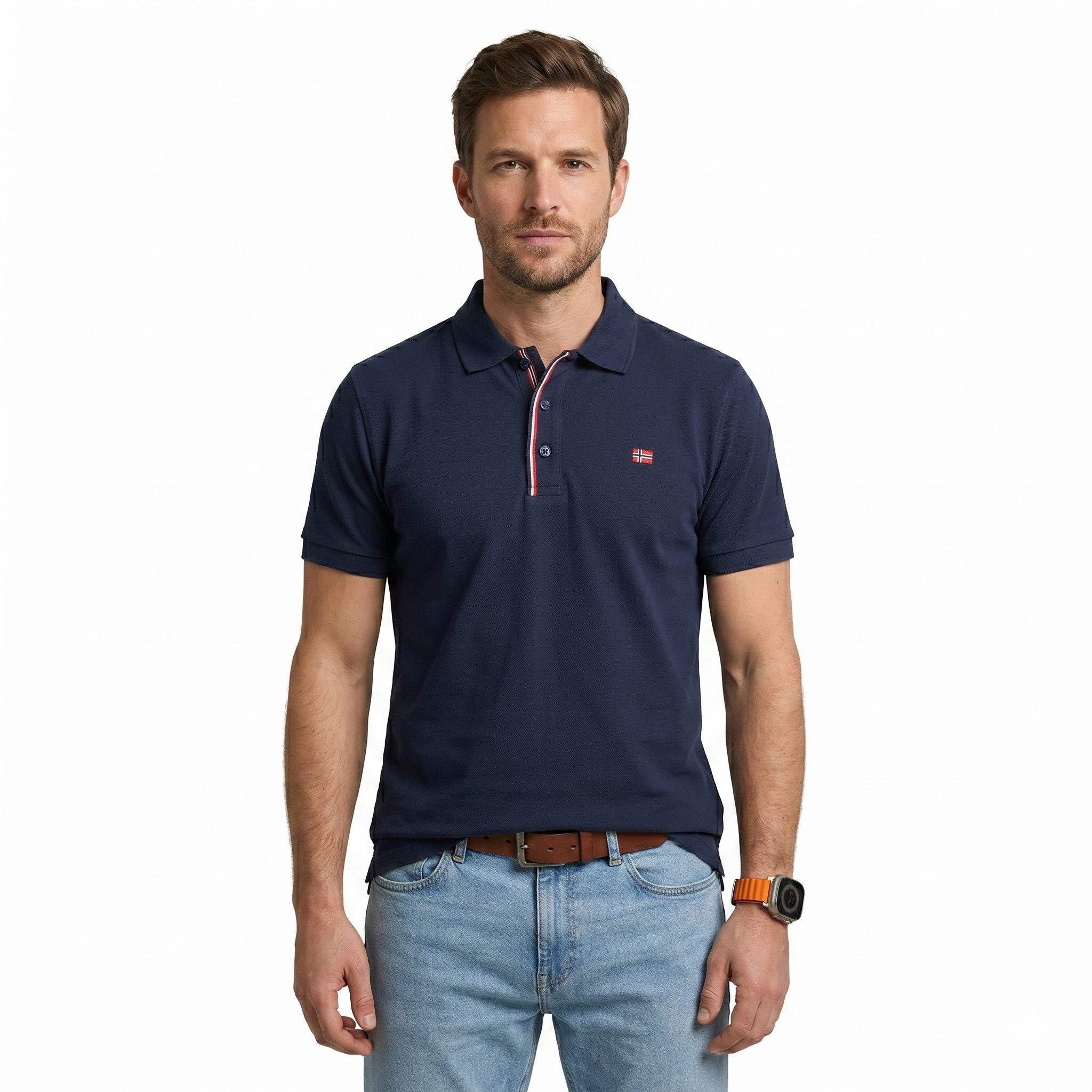 Geographical Norway Poloshirt Herren Poloshirt Kurzarm 100% Baumwolle Piqué Regular Fit