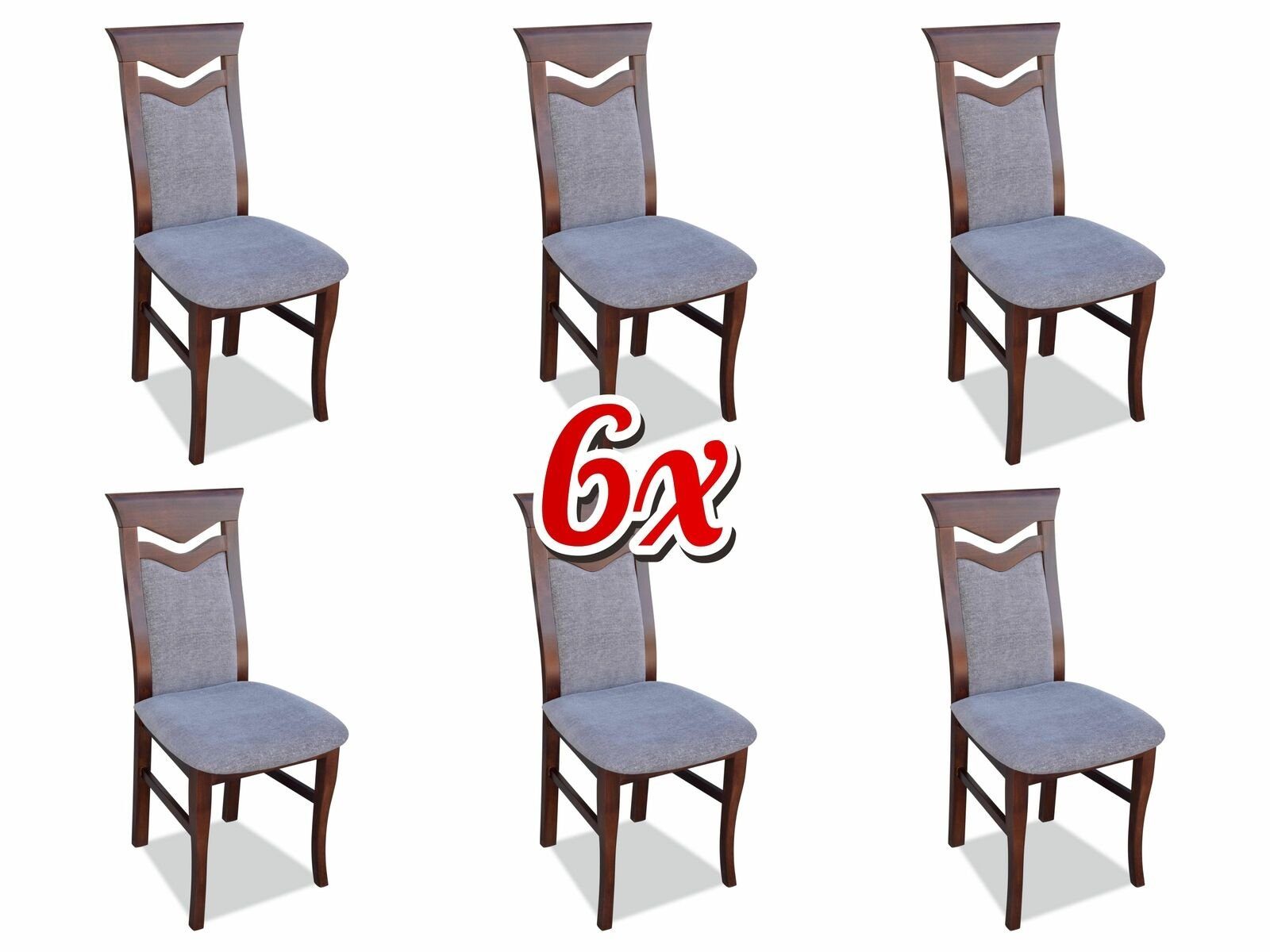 JVmoebel Stuhl, Restaurant Lehn Stuhl 6x Stühle Polster Neu Moderne Ess Zimmer Wohn Komplett Set