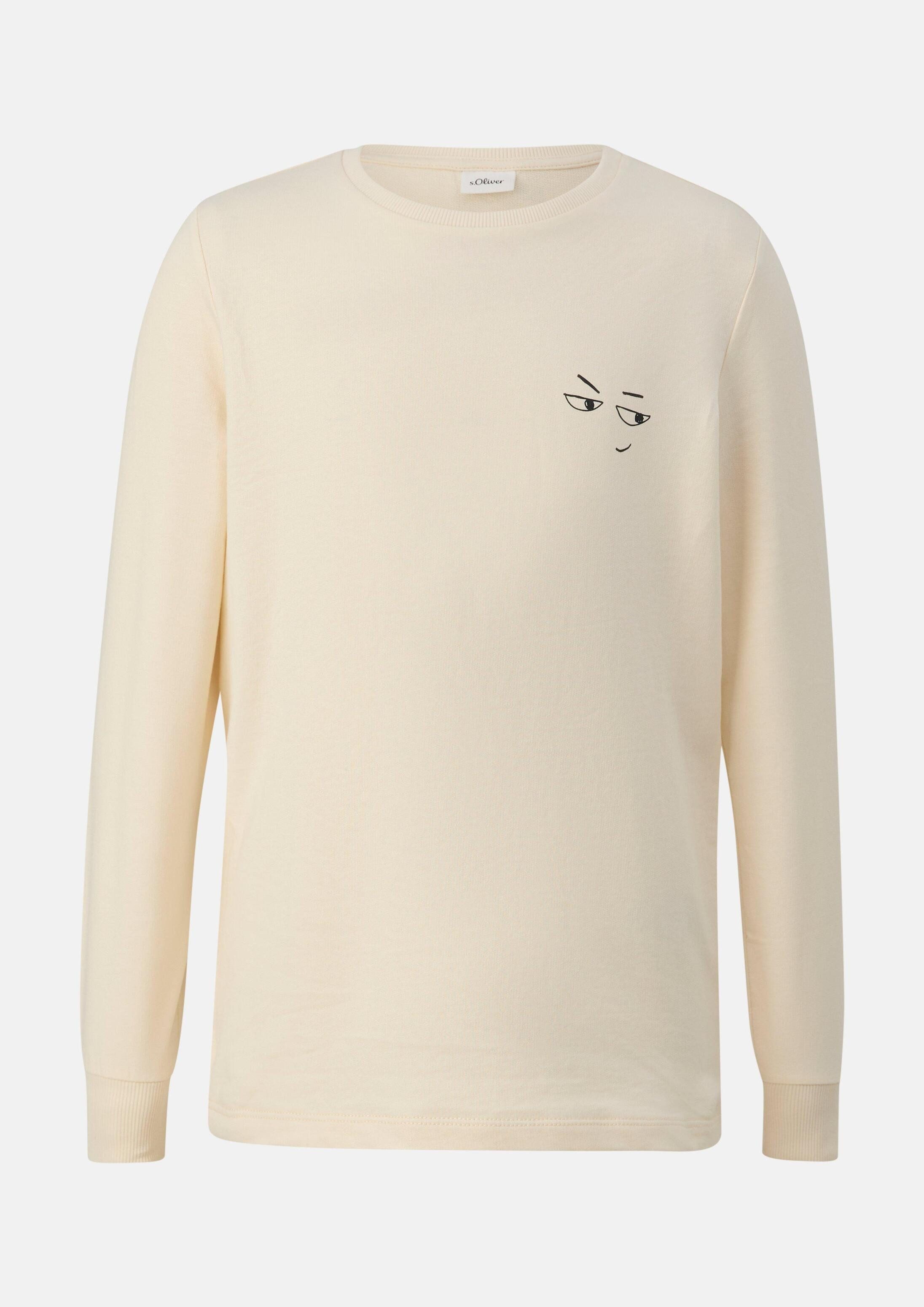 s.Oliver Langarmshirt T-Shirt Longsleeve aus leichtem Sweat mit Frontprint
