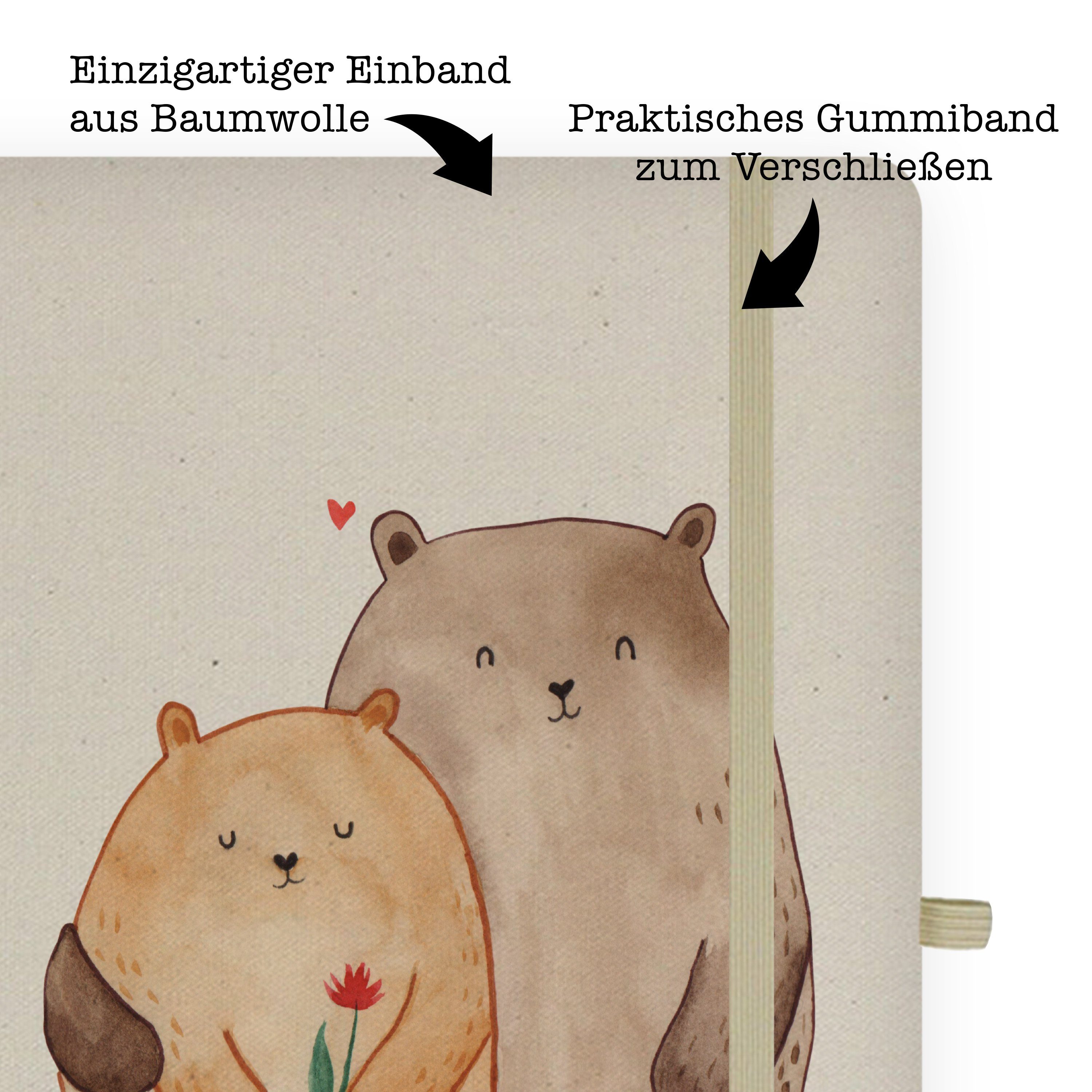 Mr. & Mrs. Bären Notizblock, Panda Transparent Li & Mrs. - Notizbuch Kladde, Panda - Mr. Ehemann, Geschenk, Liebe