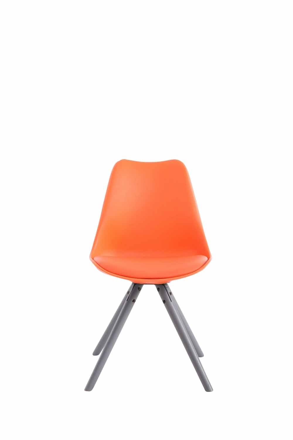 CLP Esszimmerstuhl Besucherstuhl Toulouse Kunstleder Rund grau, orange | Stühle