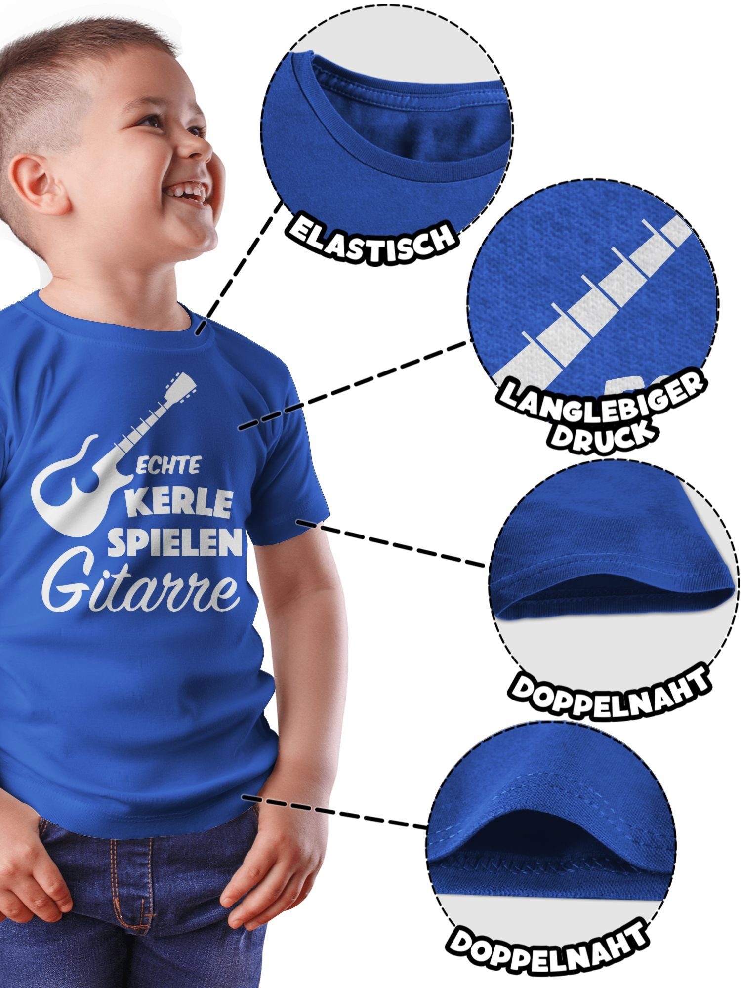 spielen Gitarre 3 T-Shirt Kinder Statement Shirtracer Royalblau Sprüche Echte Kerle