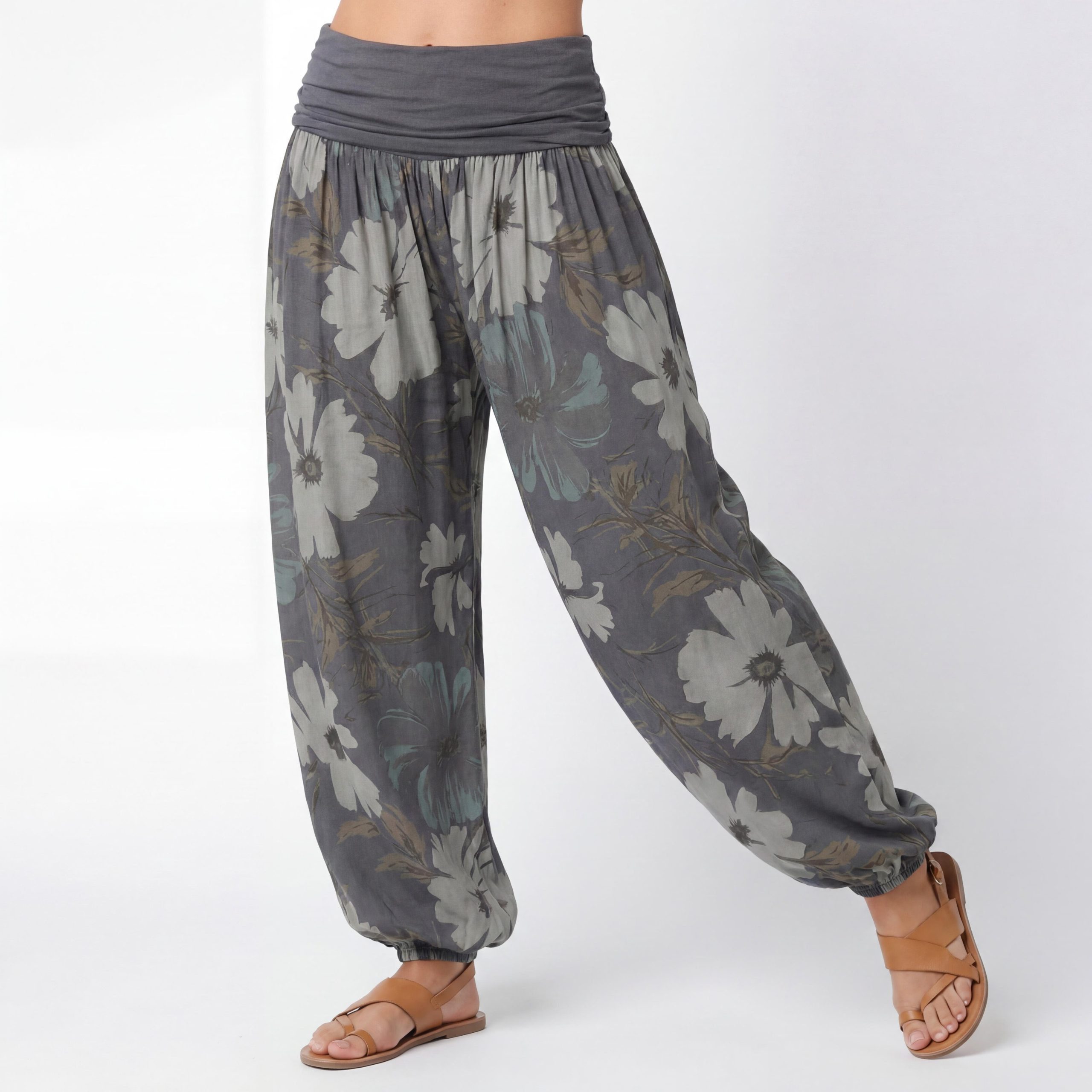 OriginalYou Haremshose Sommerhose luftig und leichte Pumphose für Damen mit elastischem Bund, sommerliches Design, Middle Waist