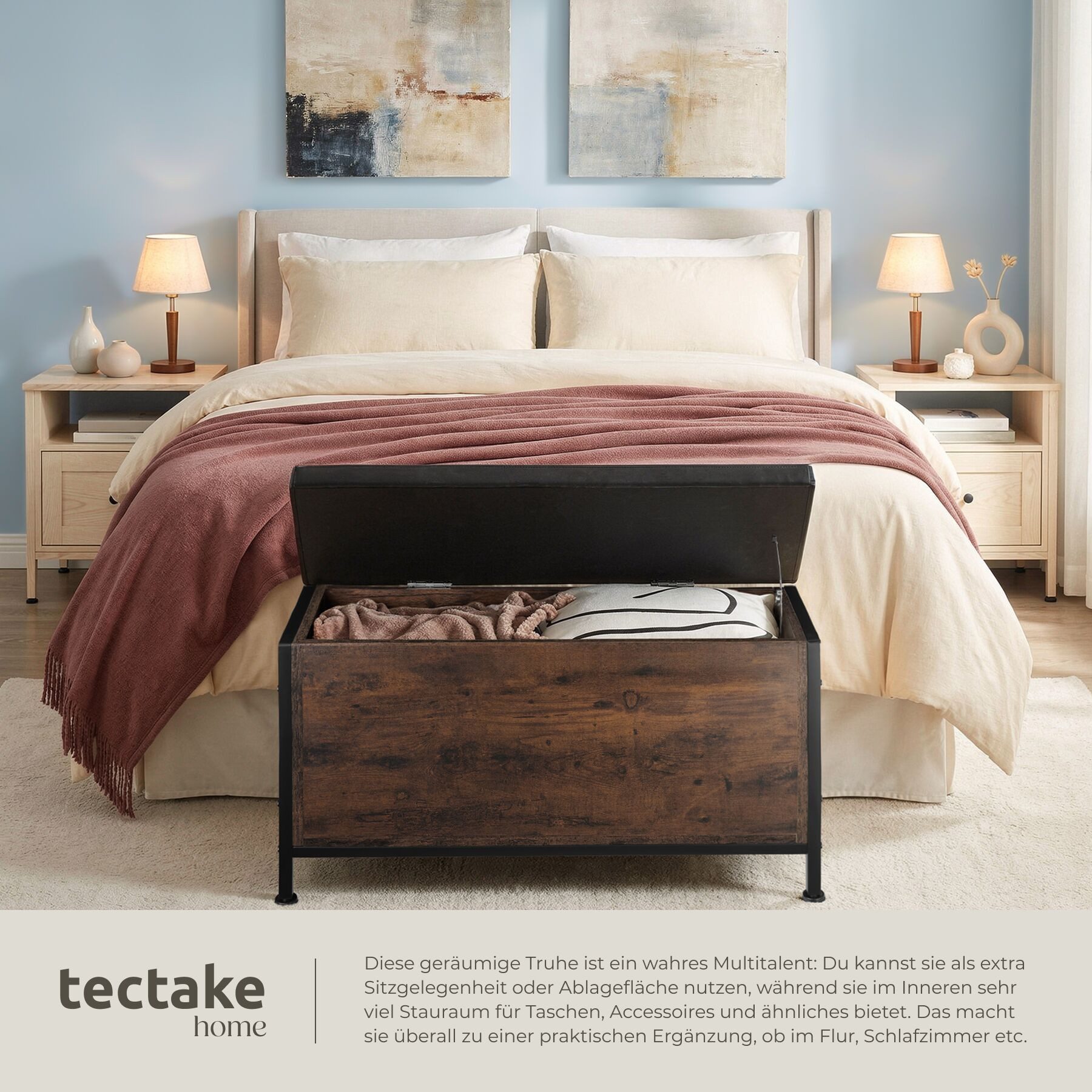 tectake Sitzhocker Sitztruhe, Industrial Style