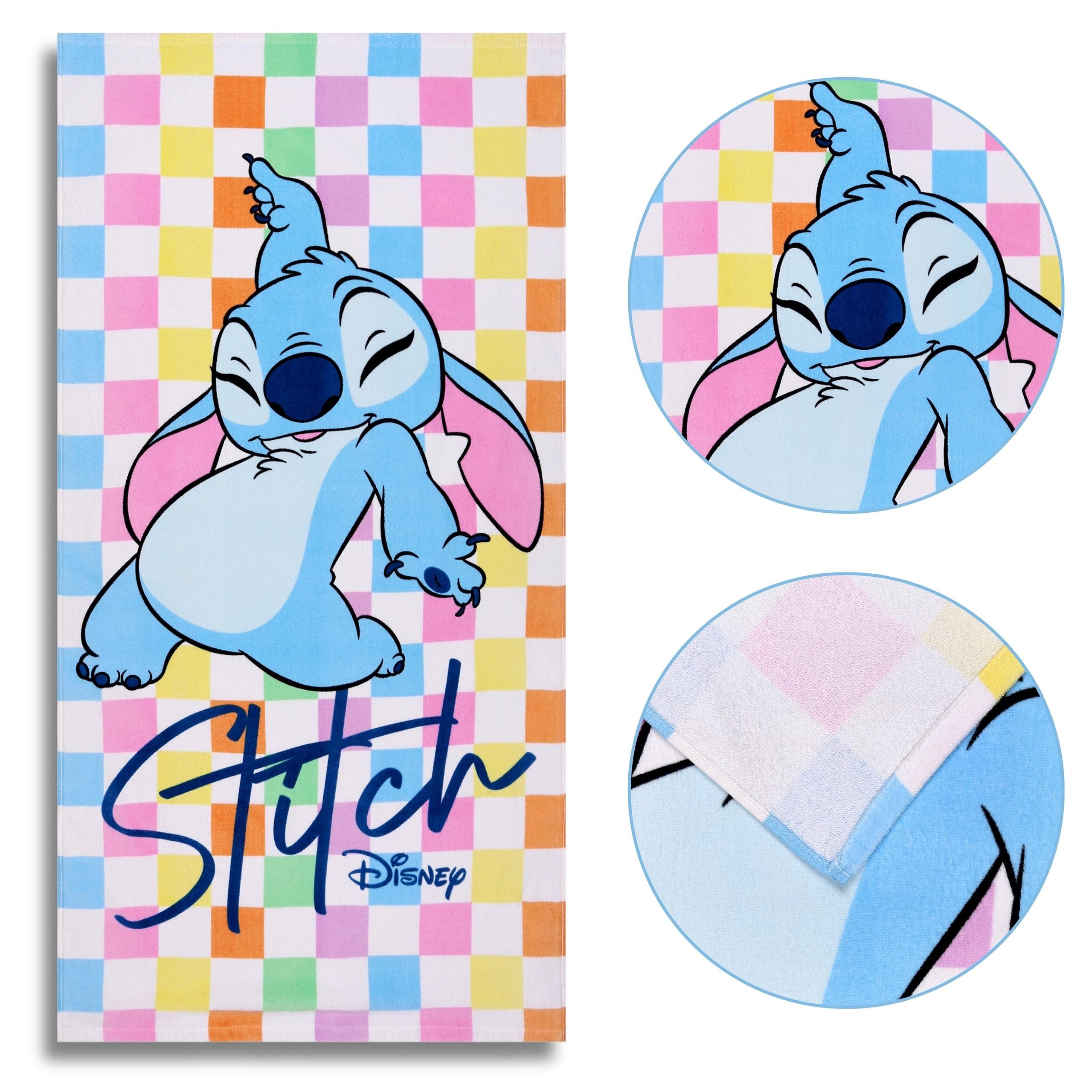 Sarcia.eu Badetücher DISNEY Stitch buntes Baumwollbadetuch 70x140 cm