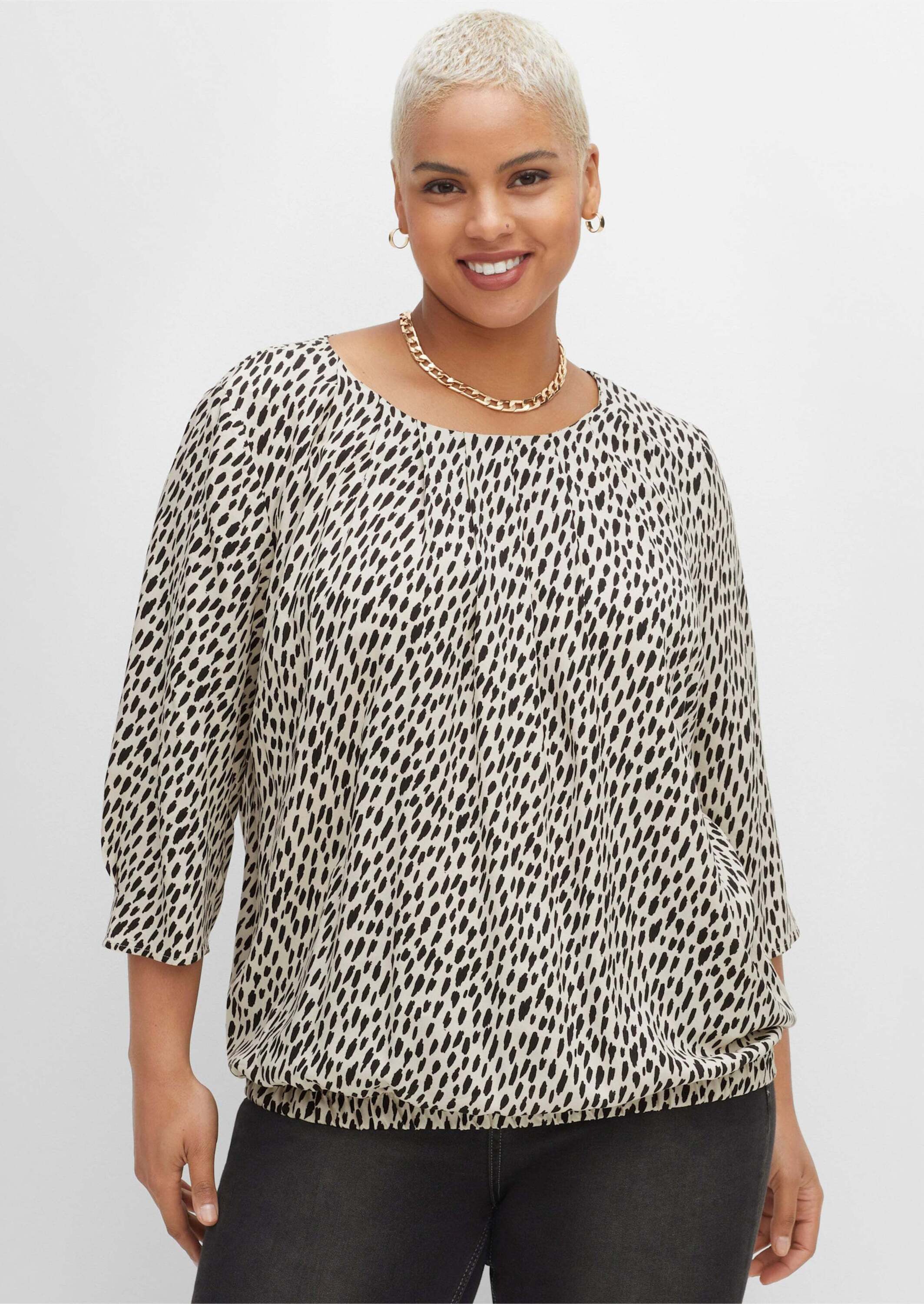 Sheego Klassische Bluse Tunika 3/4-Arm
