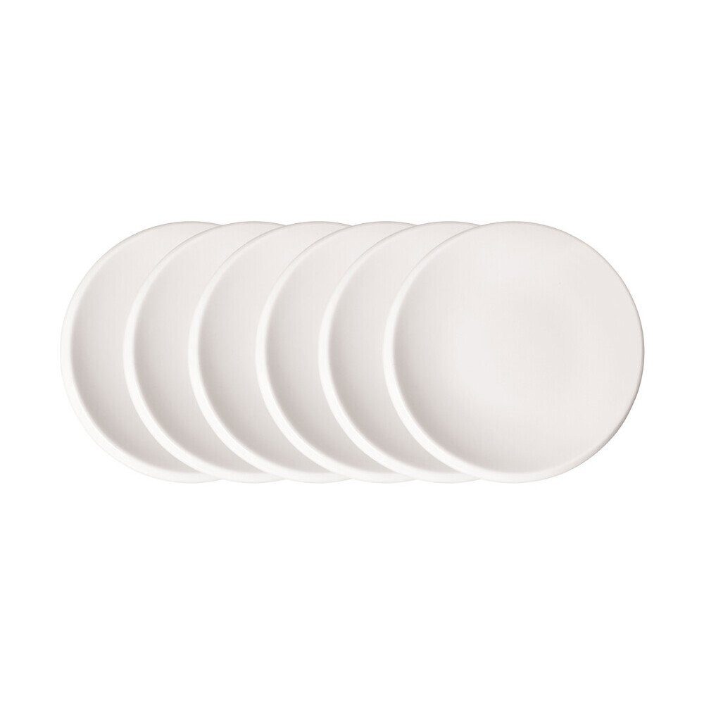 Villeroy & Boch Brotteller Brotteller NewMoon weiß 6-tlg., Brotteller, Beilagenteller, kleiner Teller, Ø16cm, Made in Germany