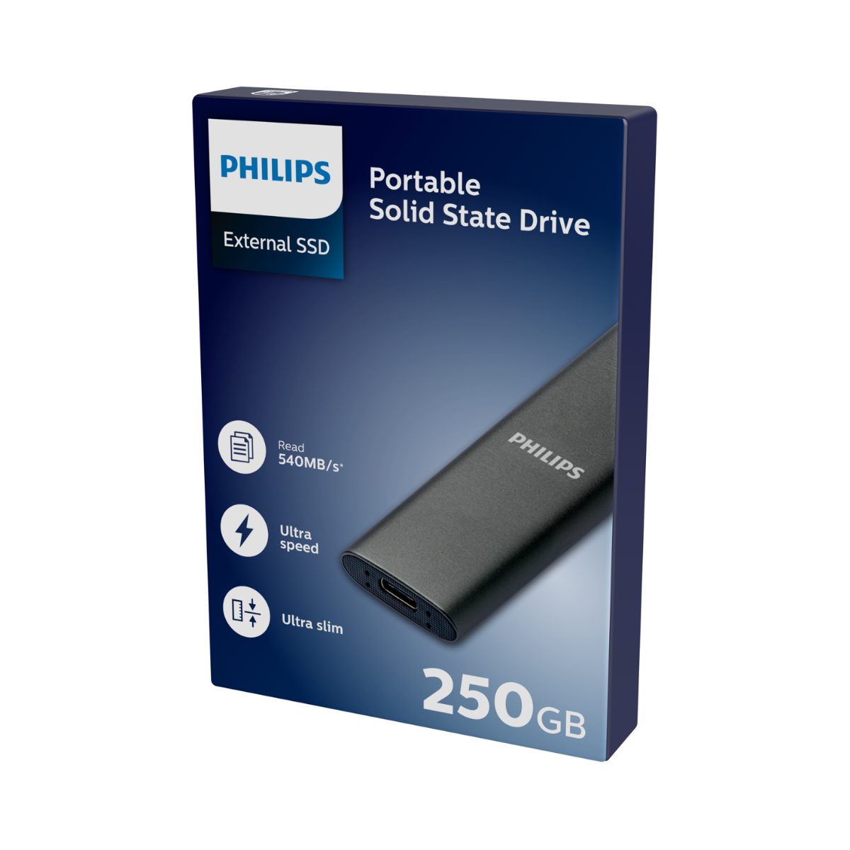 Philips FM25SS030P/00 externe SSD (250GB) extern" 540 MB/S Lesegeschwindigkeit, 520 MB/S Schreibgeschwindigkeit, Space Gray, Ultra Speed USB-C 3.2 – Bild 4 von 5