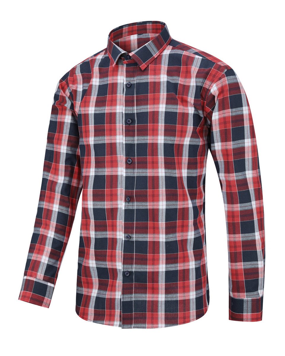 Allthemen Langarmhemd mit Karomuster modisches Freizeithemd Regular Fit günstig online kaufen