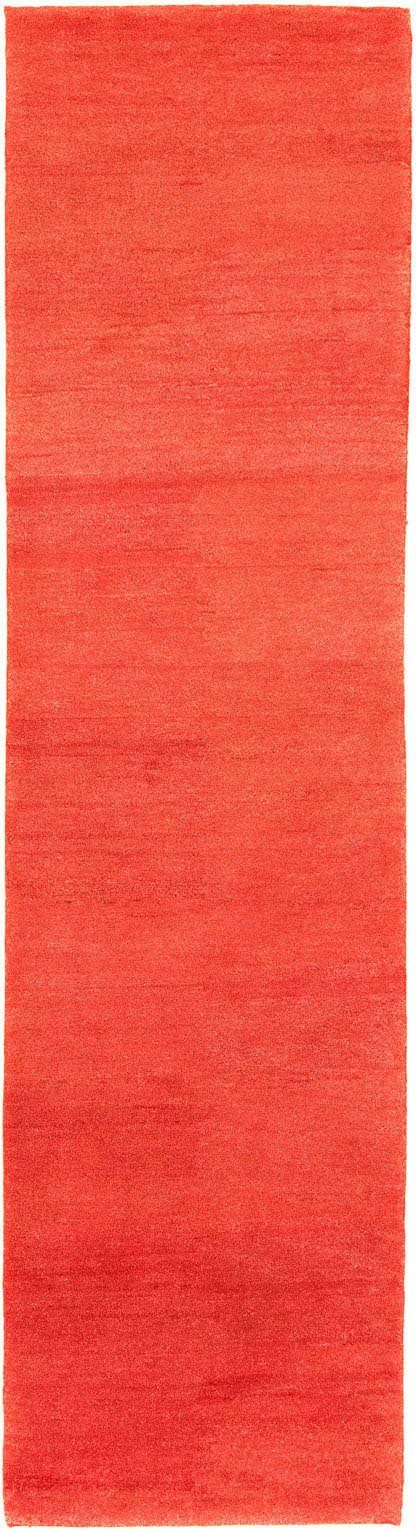 Läufer GABBEH FEIN FLOWY, morgenland, rechteckig, Höhe: 19 mm, Schurwolle, einfarbig, Wohnzimmer rot
