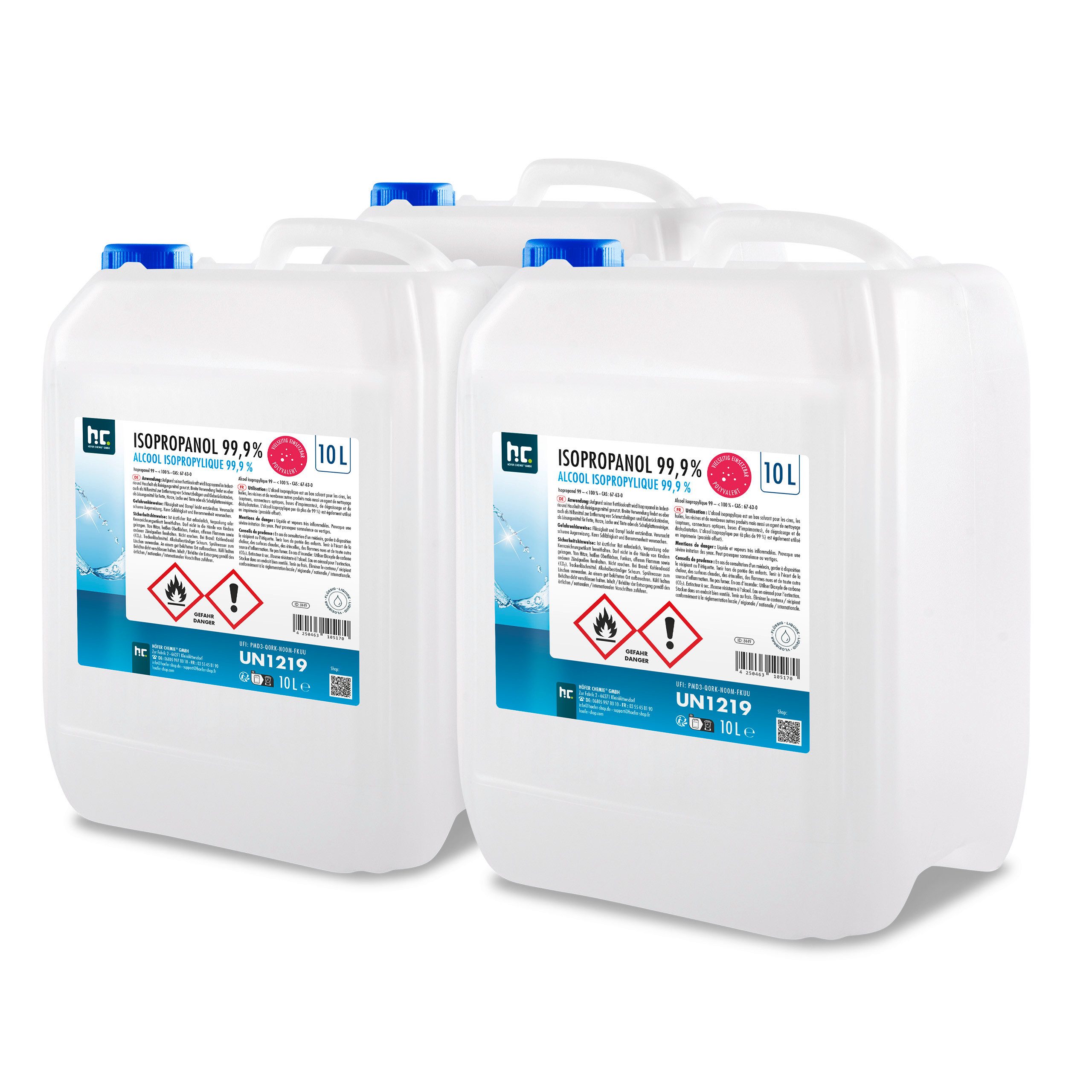 Höfer Chemie GmbH 3x 10 L Isopropanol 99