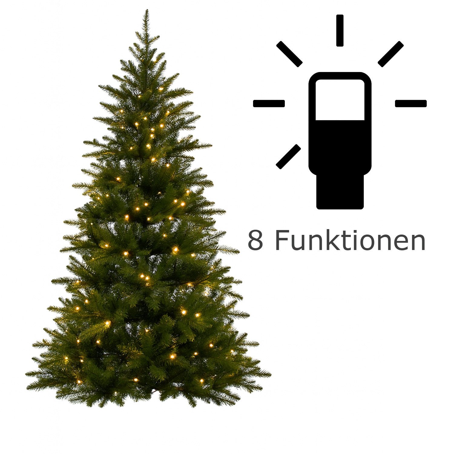MARELIDA LED-Lichterkette Weihnachten 300 bernstein LED 8 Funktionen 16m für Außen, 300-flammig – Bild 4 von 5