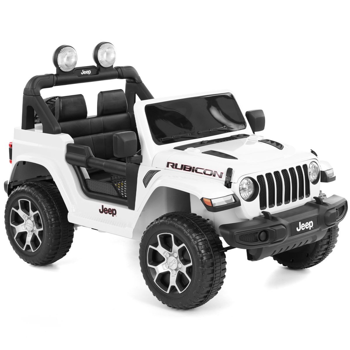Hecht Elektro-Kinderauto lizensierter Jeep Wrangler Rubicon bis 5 km/h, 12V/10Ah Akku, Belastbarkeit 35 kg, Scheinwerfer, Hupe, Musik & Radio, bis 35kg, Rücklicht