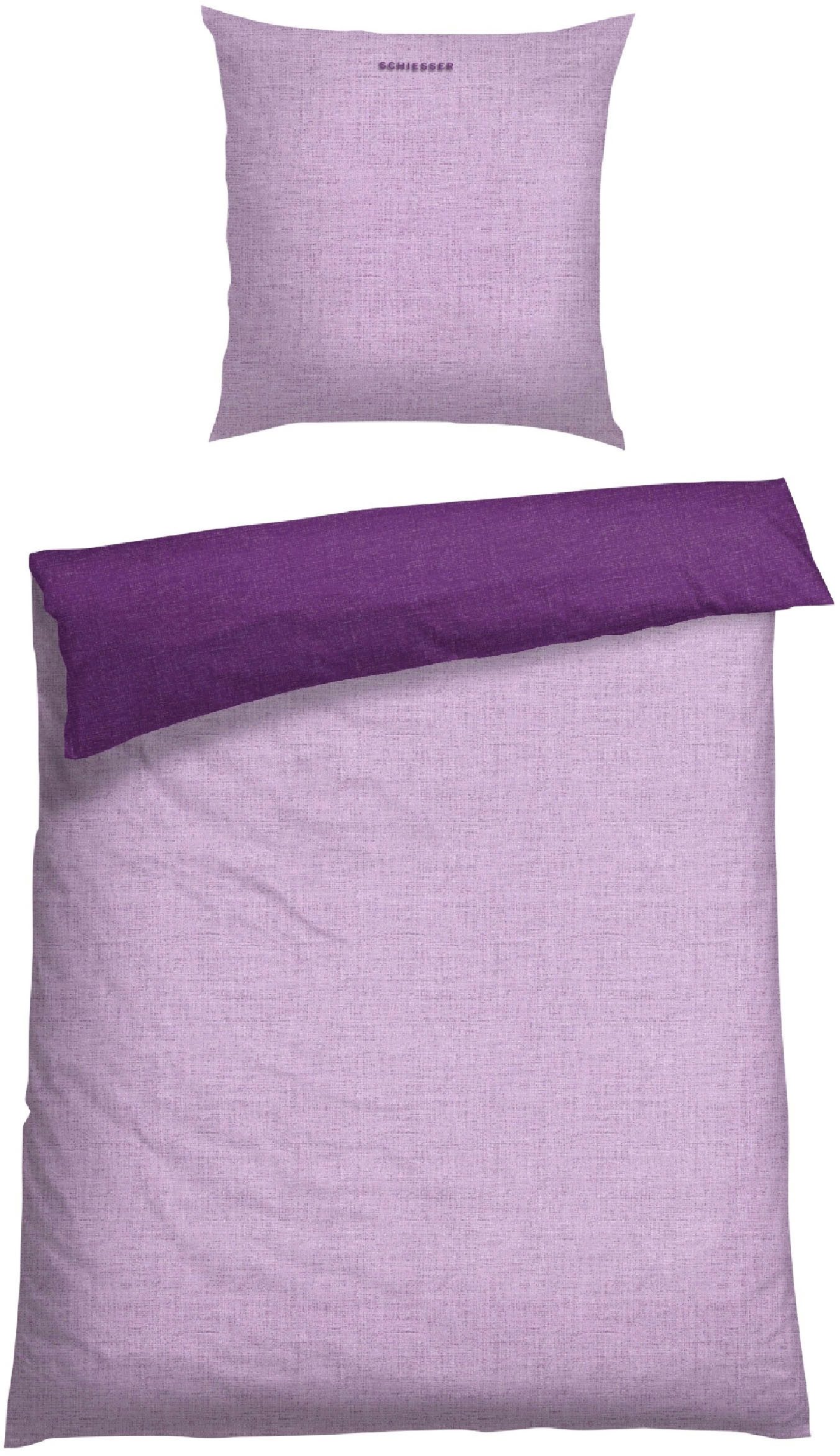 Schiesser Wendebettwäsche Doubleface aus weicher Baumwolle mit edlem Melangeeffekt, Renforcé, 2 teilig, ab Größe 135x200 cm erhältlich, Made in Green