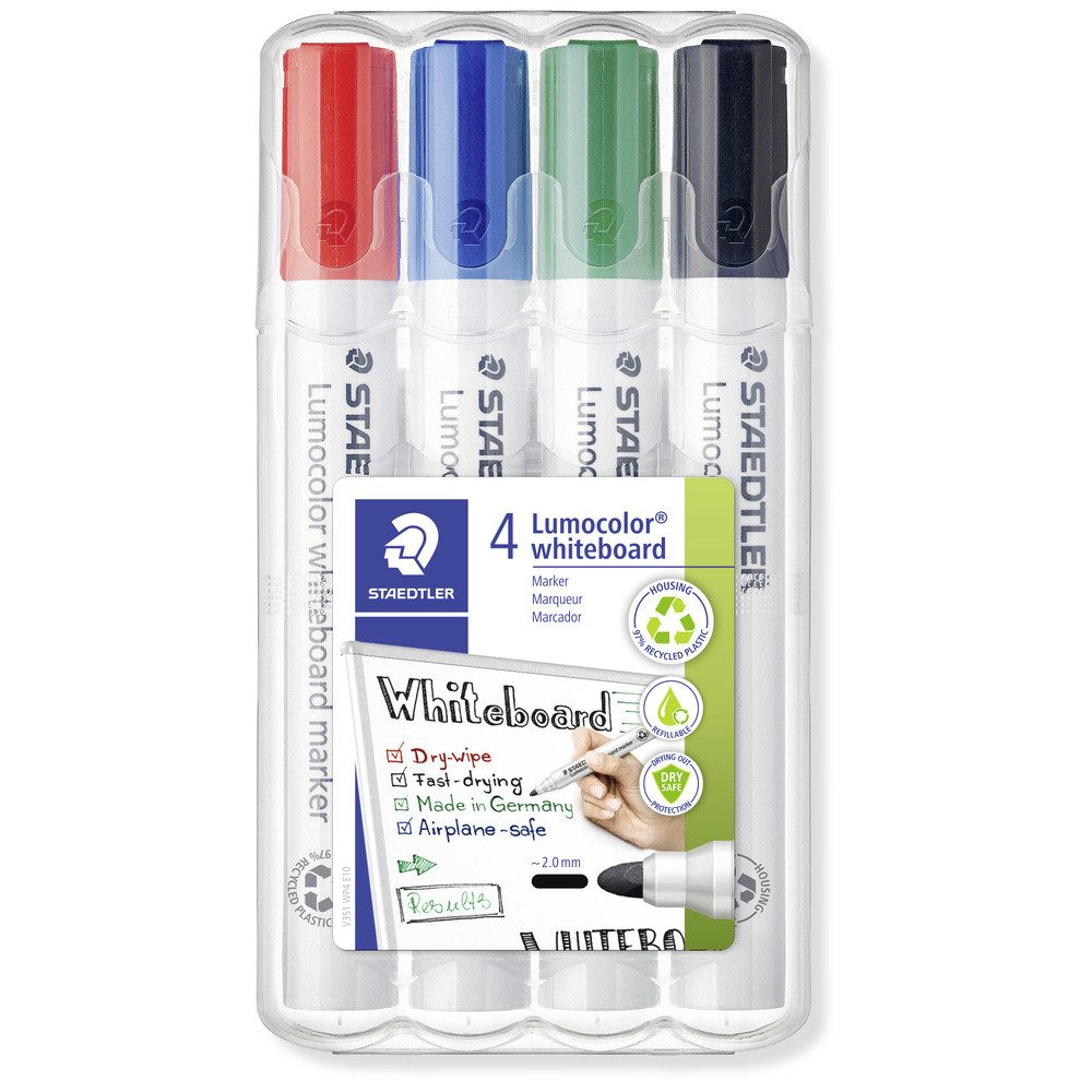 STAEDTLER Whiteboard Marker Staedtler Lumocolor 351 351 WP4 Whiteboardmarker Schwarz, Blau, Rot, G