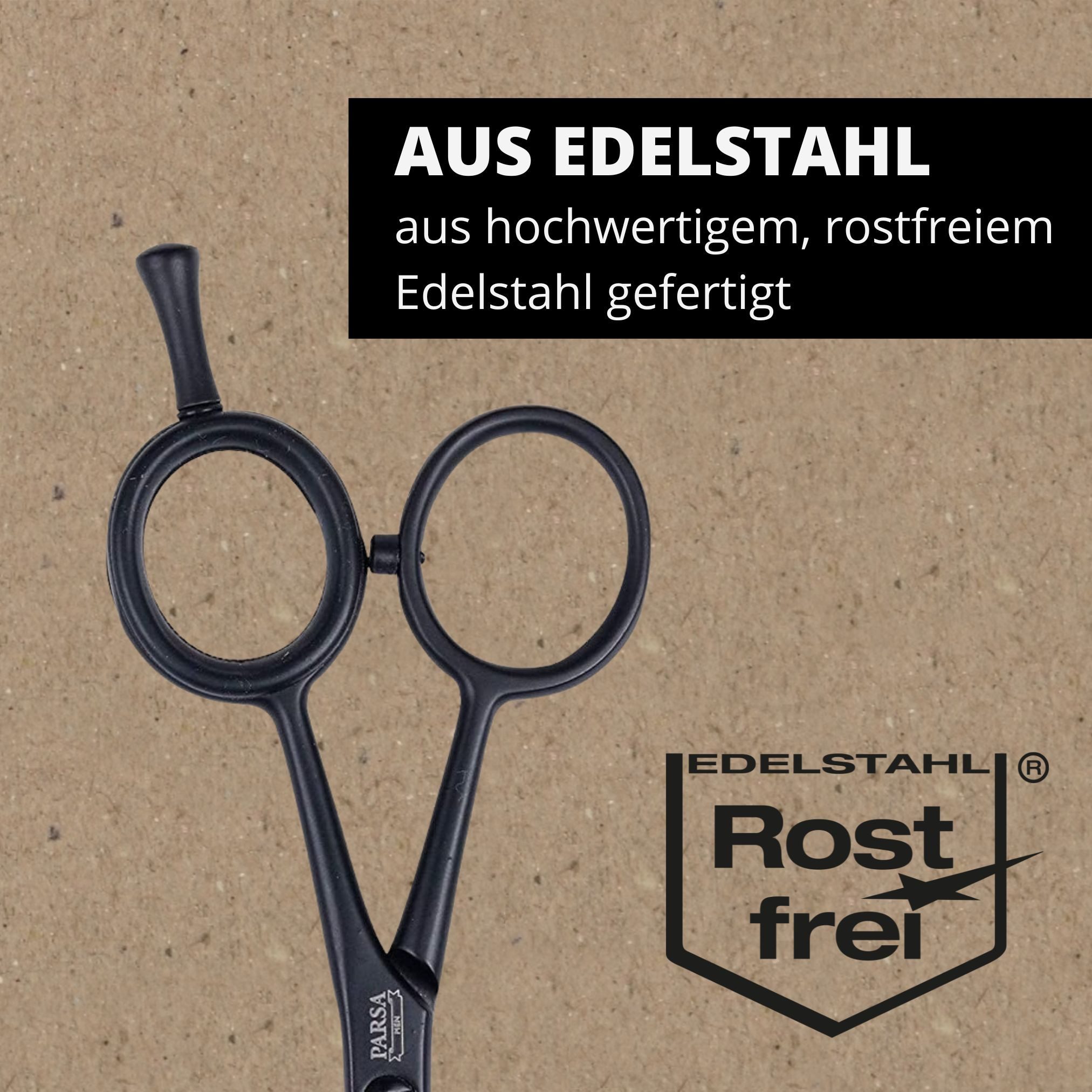PARSA Beauty Haar- und Bartschneider Men Haar- und Bartschere aus Edelstahl mit Mikrozahnung