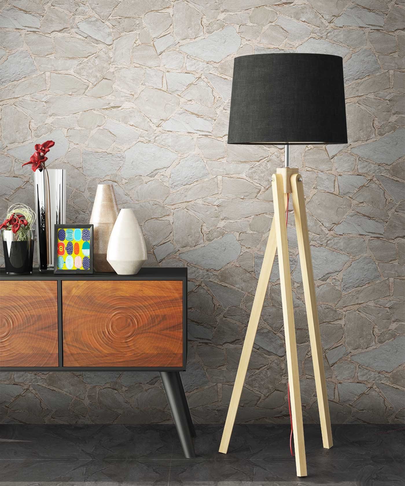 Newroom Vliestapete, Steintapete, Tapete, Grau, Steinoptik, günstig online kaufen