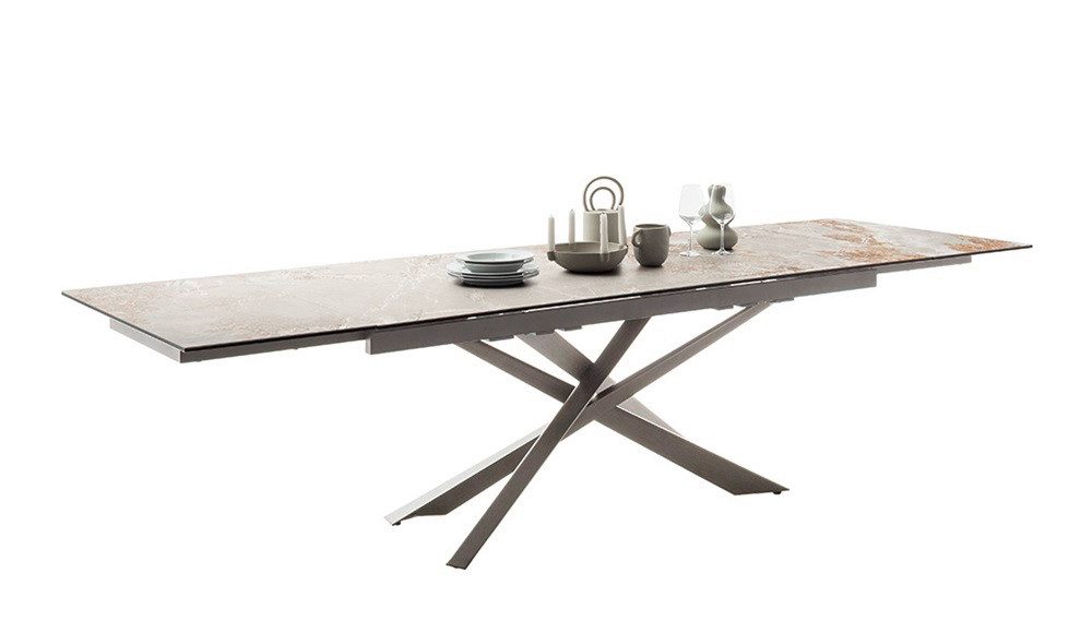 MCA furniture Esstisch Esstisch Tesero, grau / Edelstahl, ausziehbar, 200(300) x 95 (No-Set)